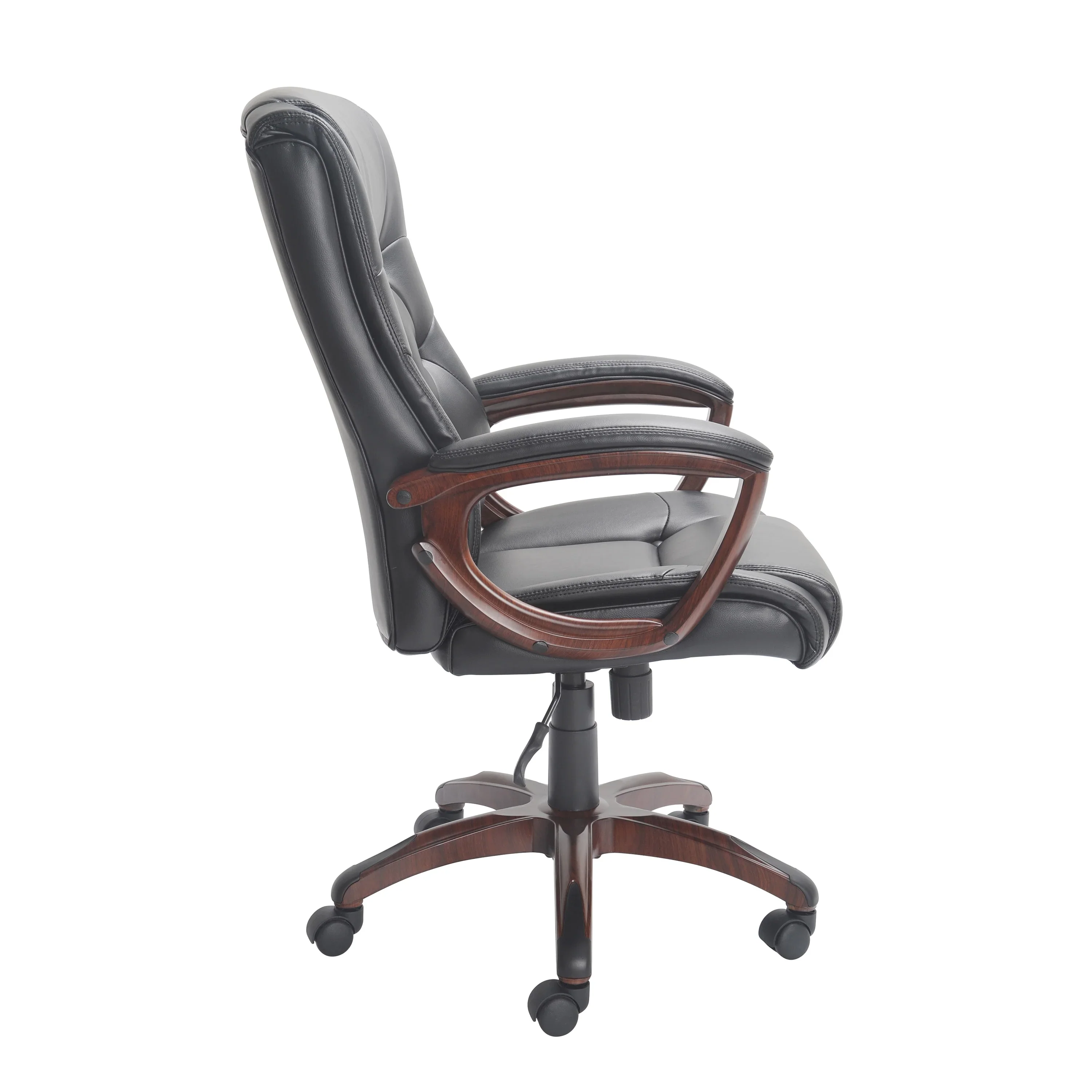 Better Homes and Gardens Executive, Mid-Back Manager's Office Chair with Arms, Black Bonded Leather