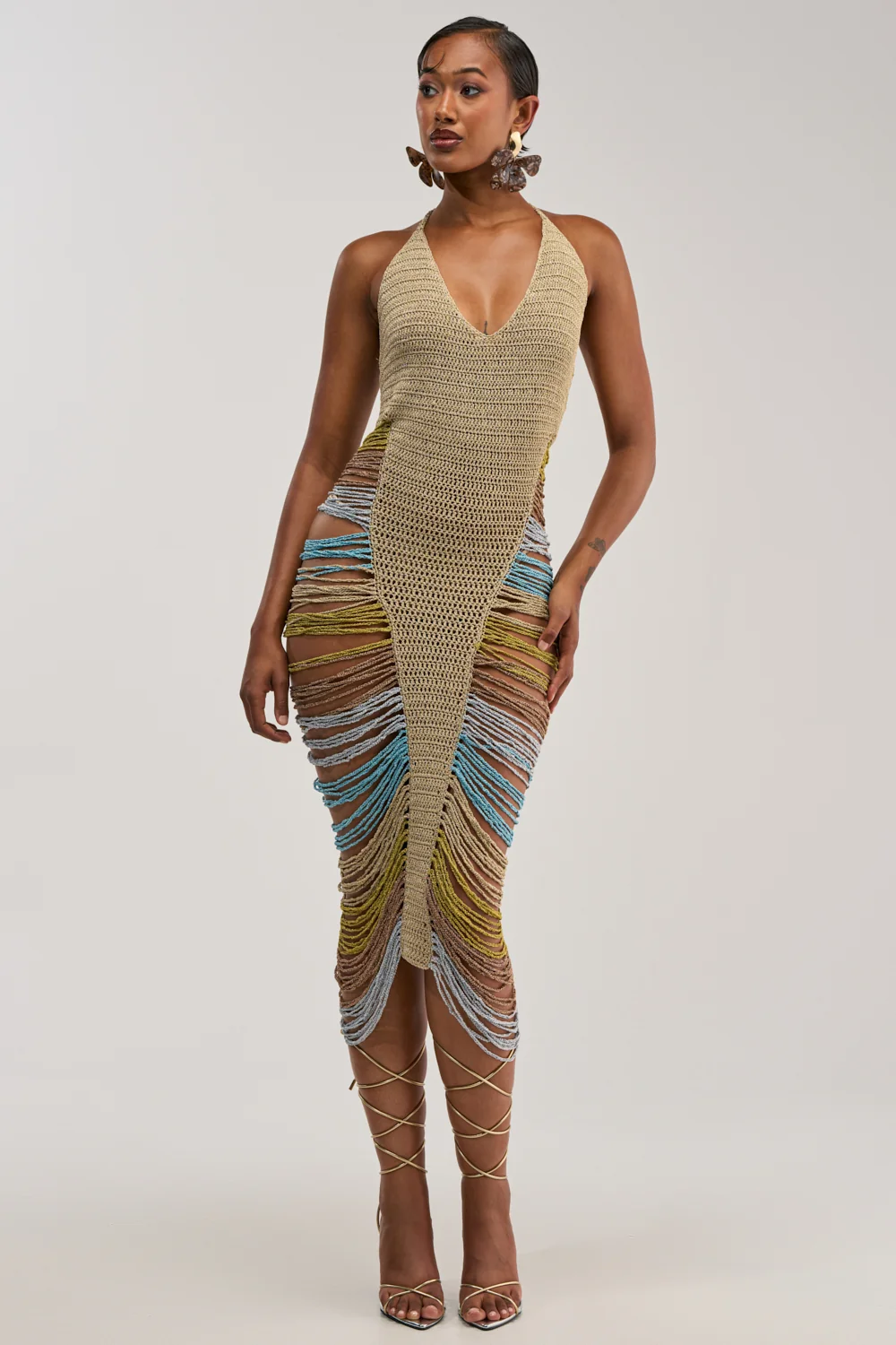 NOT PLAYING IT SAFE CROCHET MAXI DRESS - Akira Store