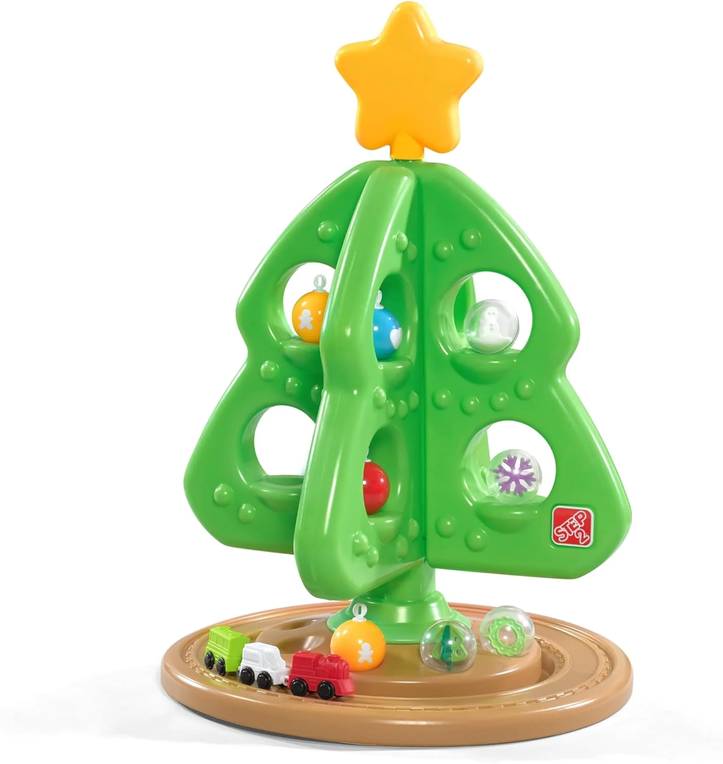 Christmas Tree for Kids, Interactive Christmas Tree Toy, Toddlers Ages 1.5+ Years Old, 12 Colorful Plastic Ornaments to Decorate, Mini Train Set Circles the Skirt