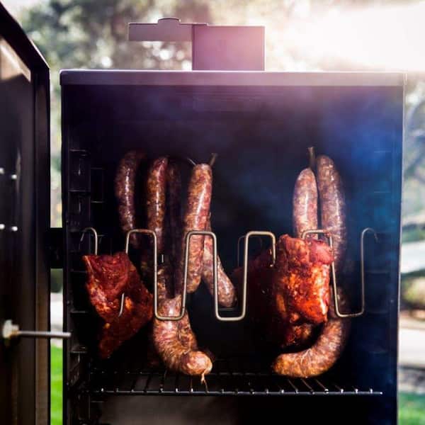 Bandera Vertical Offset Smoker and Charcoal Grill Combo in Black with 992 Sq. In. Cooking Space