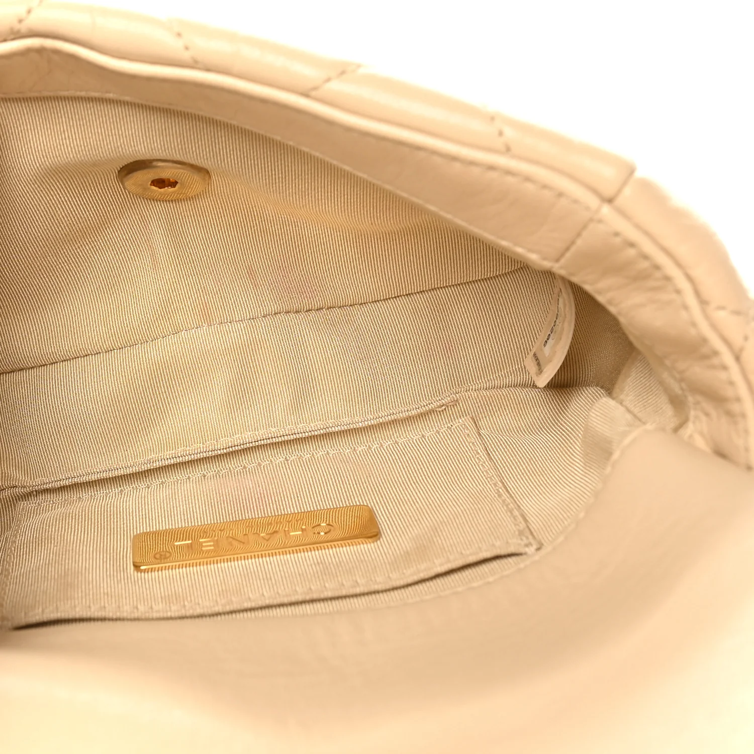 Goatskin Quilted 19 Waist Bag Light Beige