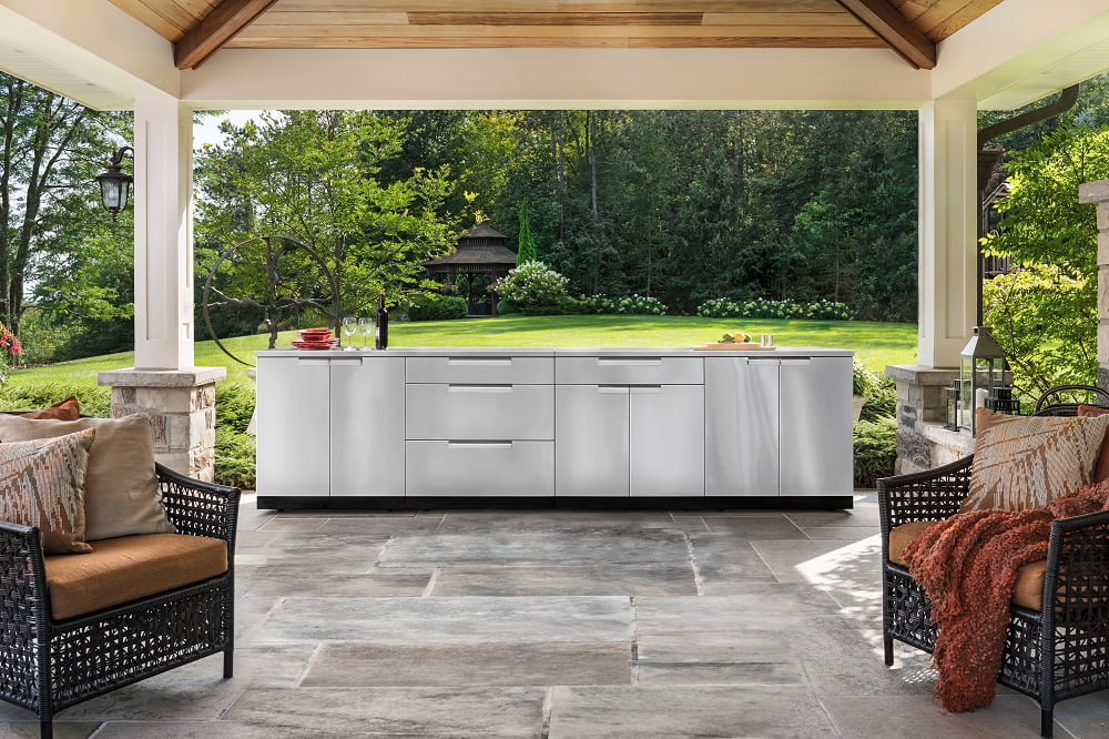 Outdoor Kitchen Stainless Steel 3 Piece Cabinet Set with Sink, Bar and Grill Cabinet - Image 7