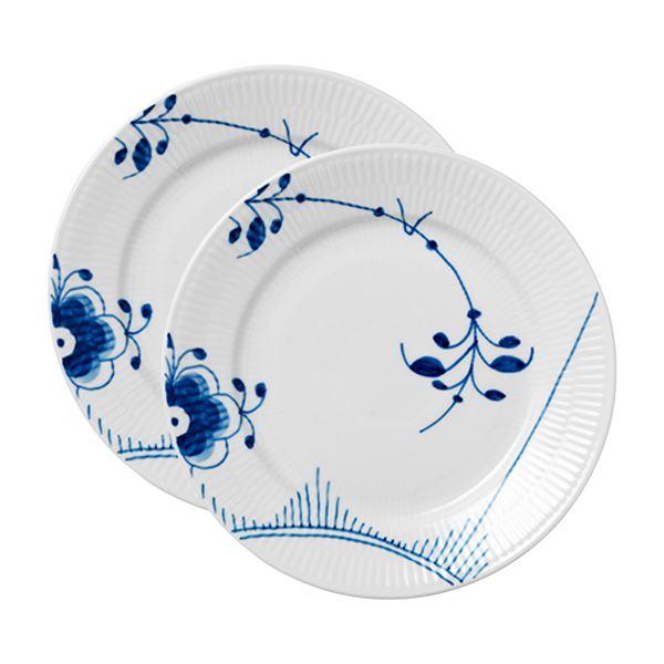 Blå Mega Riflet tallerken 22 cm 2 stk