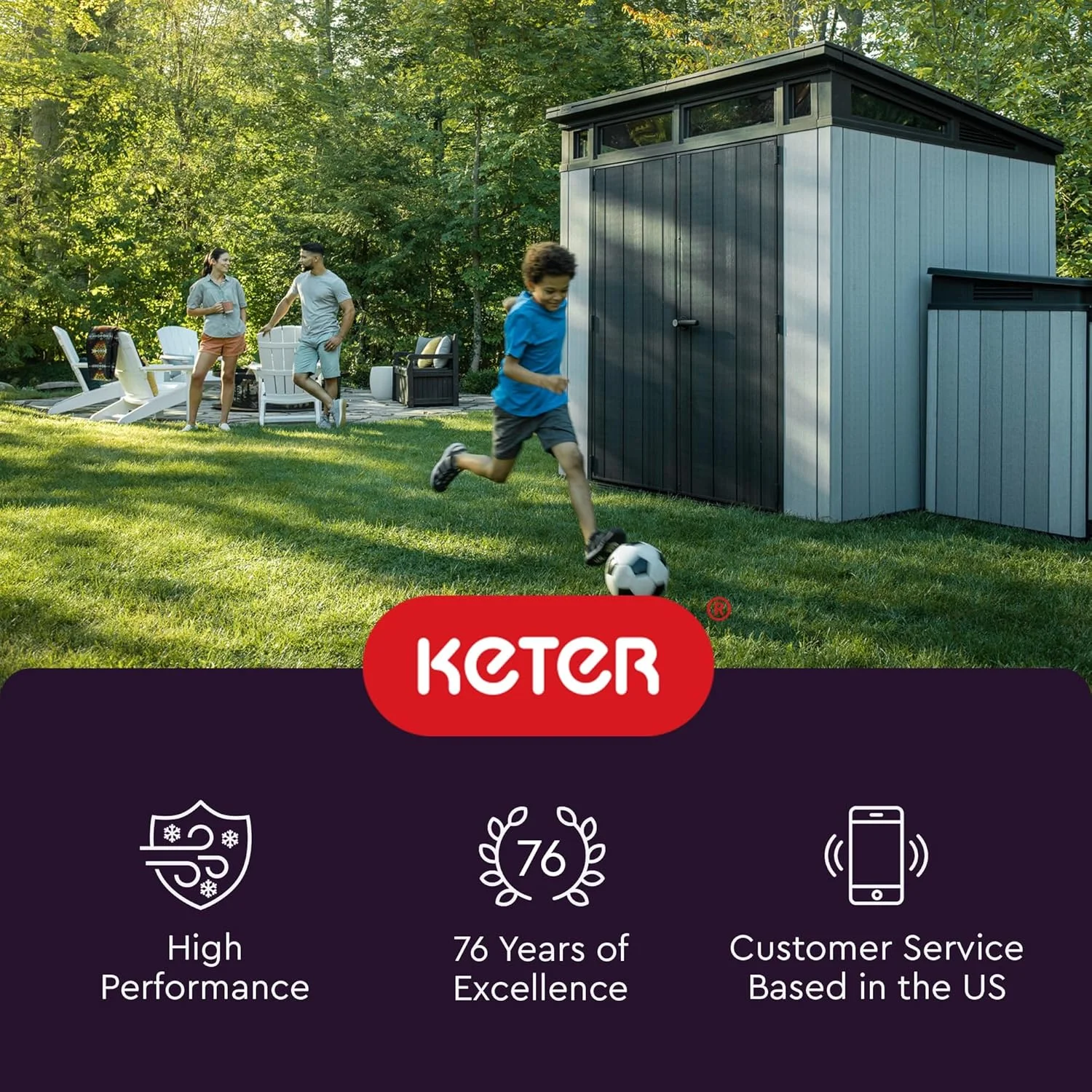 Premier Tall Vertical Durable Resin Outdoor Storage Shed With Floor and Locking Double Doors, Grey(62. 05 cubic foot) - Image 10