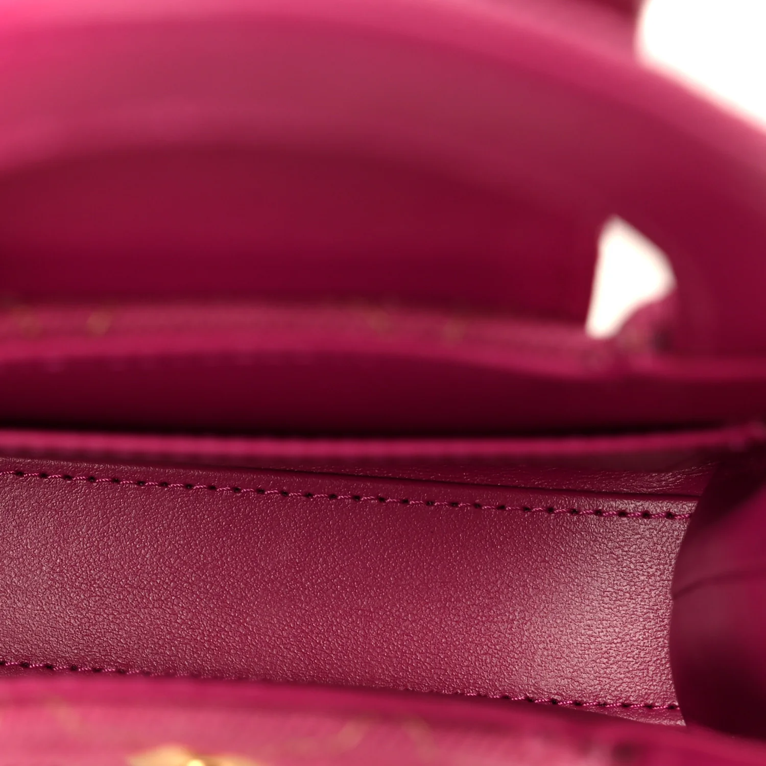 Denim Quilted Mini Nano Kelly Shopper Fuchsia