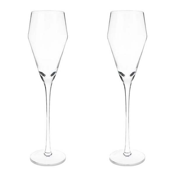 Raye vinklet proseccoglass i krystall 24 cl 2 stk