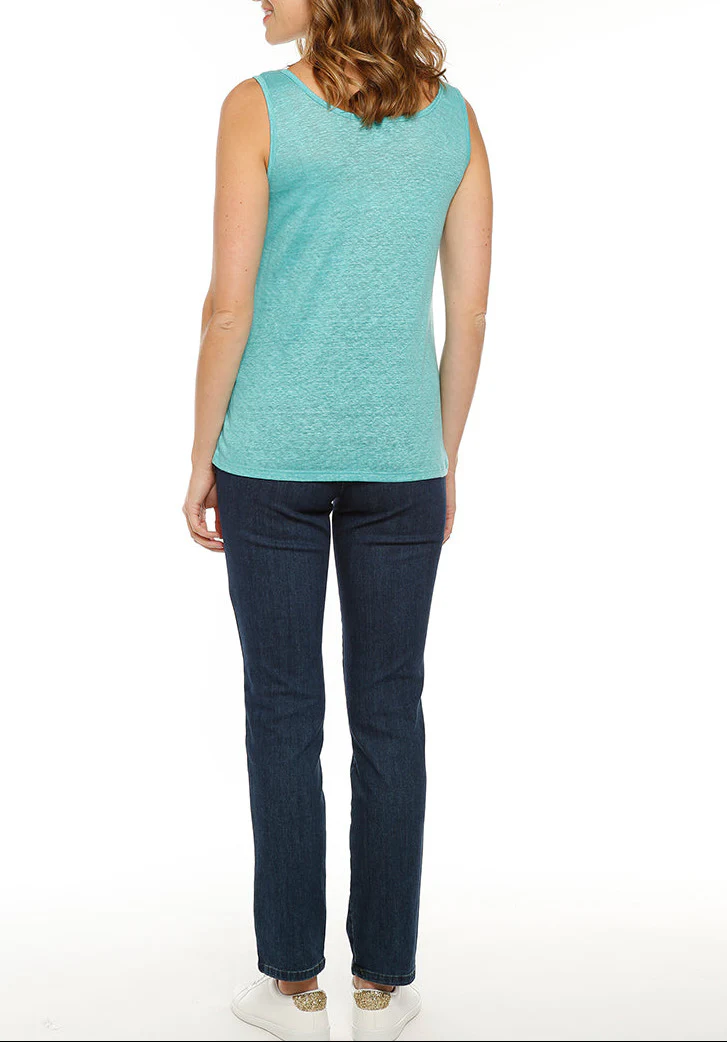 Débardeur femme en lin Vert Tropical