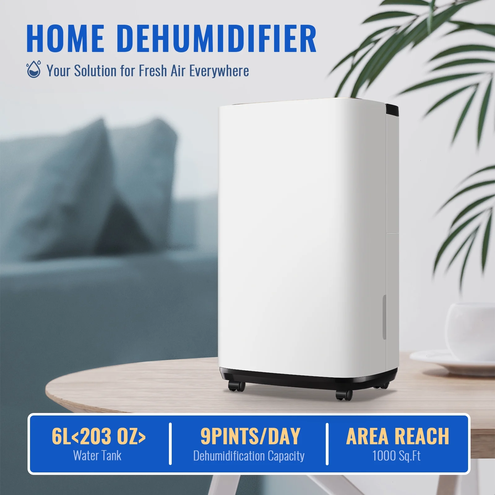 Dehumidifiers 15 Pints Max for 1000 Sq ft for Basements Home with Drain Hose, 24Timer, New(1.6 gal) - Image 6