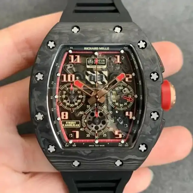 Richard Mille RM-011 KV Factory Black Rubber Strap