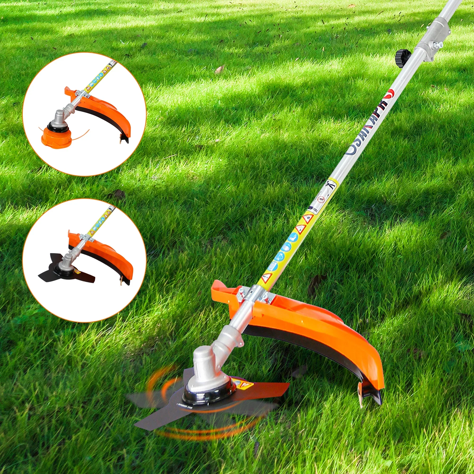 SYNGAR 10-in-1 Grass Trimmer Weed Eater Combos, 52CC 2-Cycle Full Crank Shaft Gas Powered Weed Eater with Gas Pole Saw, Hedge Trimmer and Brush Cutter, Grass Trimming Tool for Garden, Lawn Care