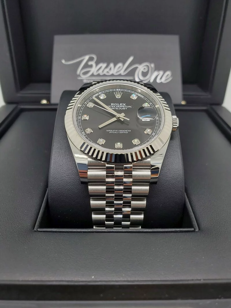 Rolex Datejust 41mm Black Diamond Dial Fluted Bezel 126334