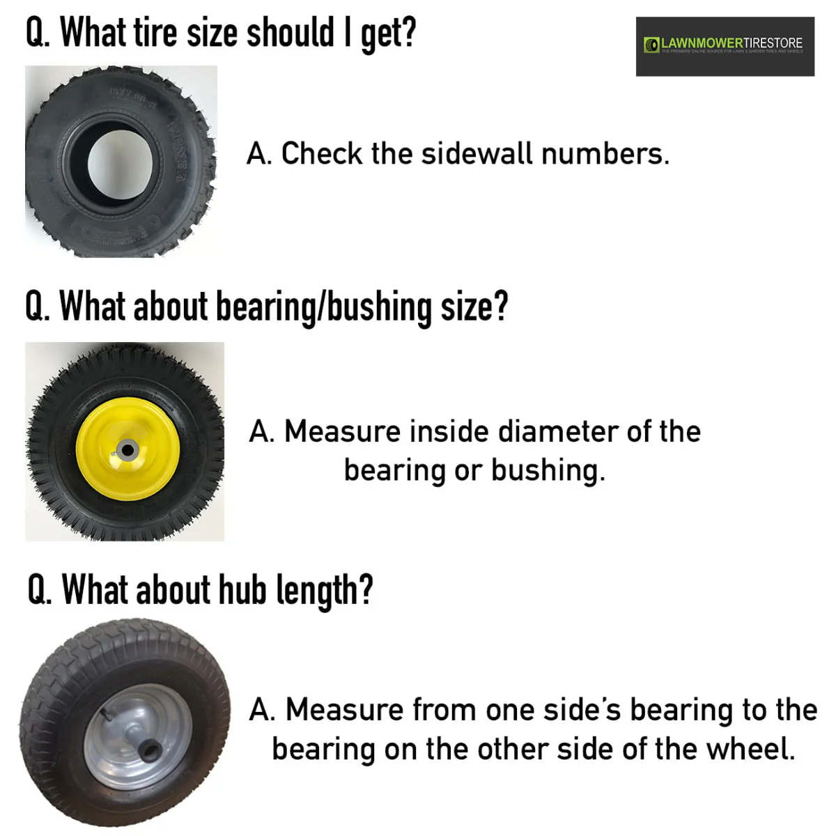 Set of 2 - 15x6.00 - 6 Lawn Mower Tire and Rim - Fits on 3/4 in Axle