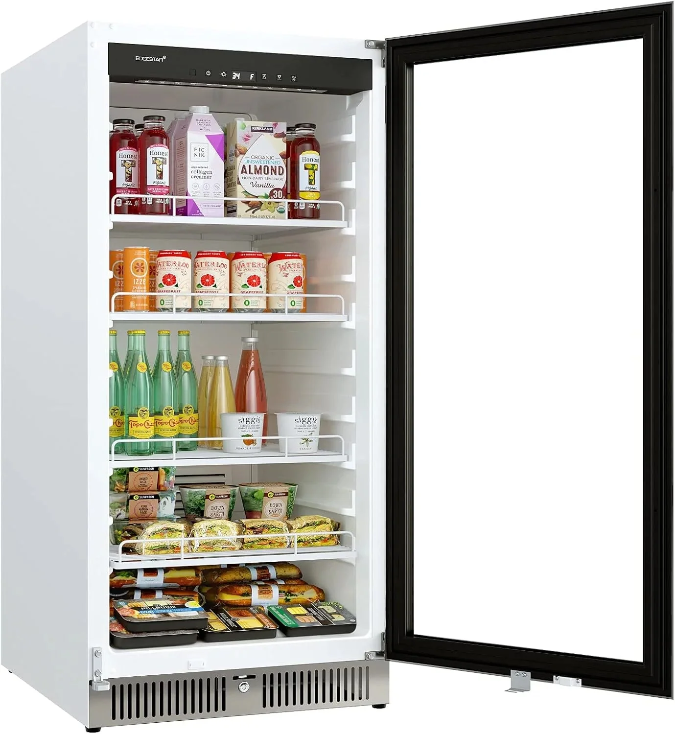 22" Wide 10.1 Cu. ft. Commercial Beverage Merchandiser - Stainless Steel, Temp Alarm, Reversible Door