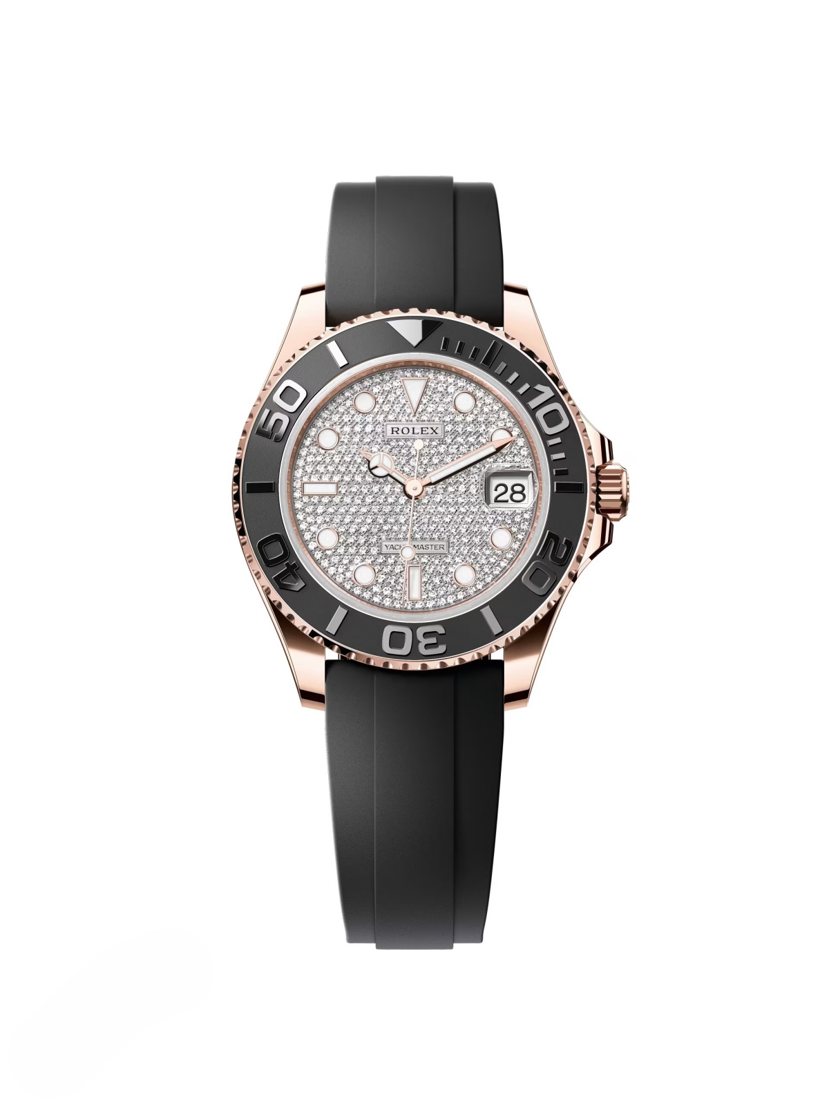 [Super Clone]Rolex Yacht-Master 268655-0019 Diamonds Dial Oysterflex