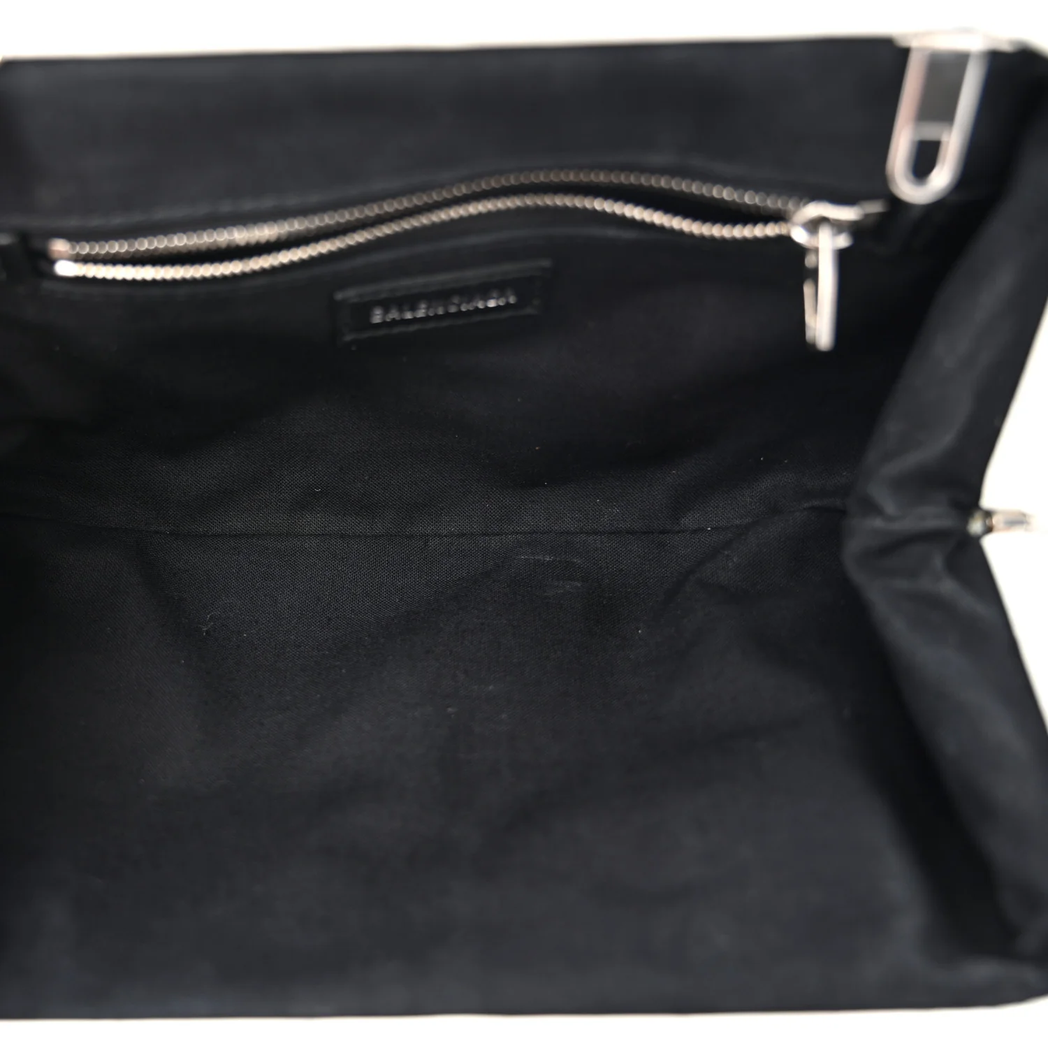 Shiny Supple Calfskin Logo Crocodile Embossed Cloud Clutch XS White
