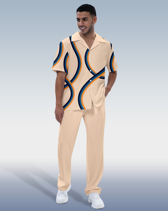 Ensemble de marche Suitmens pour homme, chemise à manches courtes imprimée, 3 couleurs, réf. 287