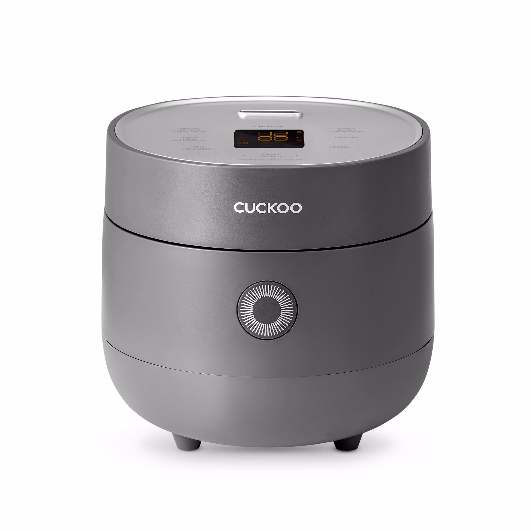 CUCKOO Rice Cooker 6 Cups Cooked, Warmer, Nonstick Pot and Fuzzy Logic Tech in Gray (CR - 0375FG)