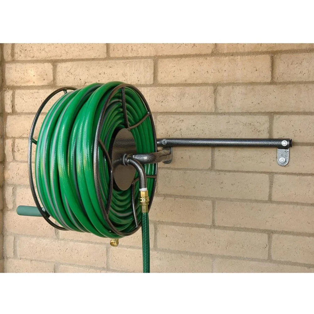Yard Butler 100' Wall Mounted Swivel Steel Construction Garden Hose Reel