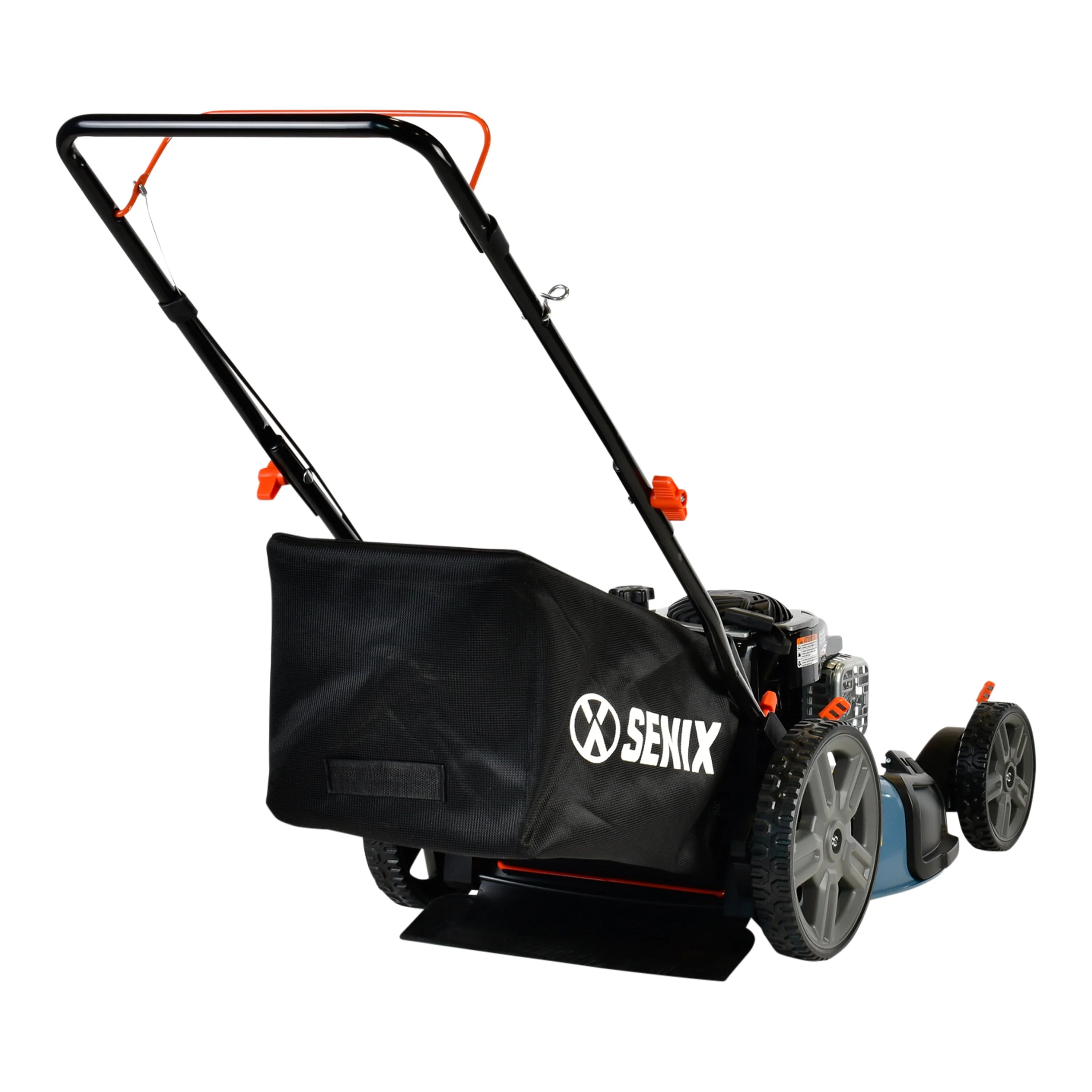 SENIX Gas Lawn Mower, 21 Inch, 140 cc 4 Cycle Briggs Stratton Engine, 3 In 1 Push Lawnmower, 6 Position Height Adjustment with 11 Inch Rear Wheels, LSPG M7, Blue(B Black) Image 4