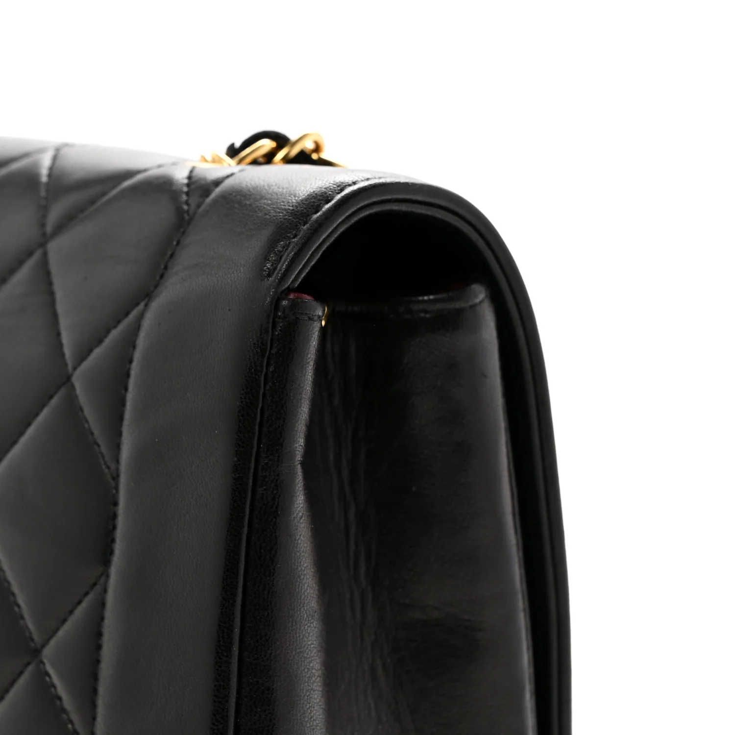 Lambskin Quilted Medium Single Flap Black