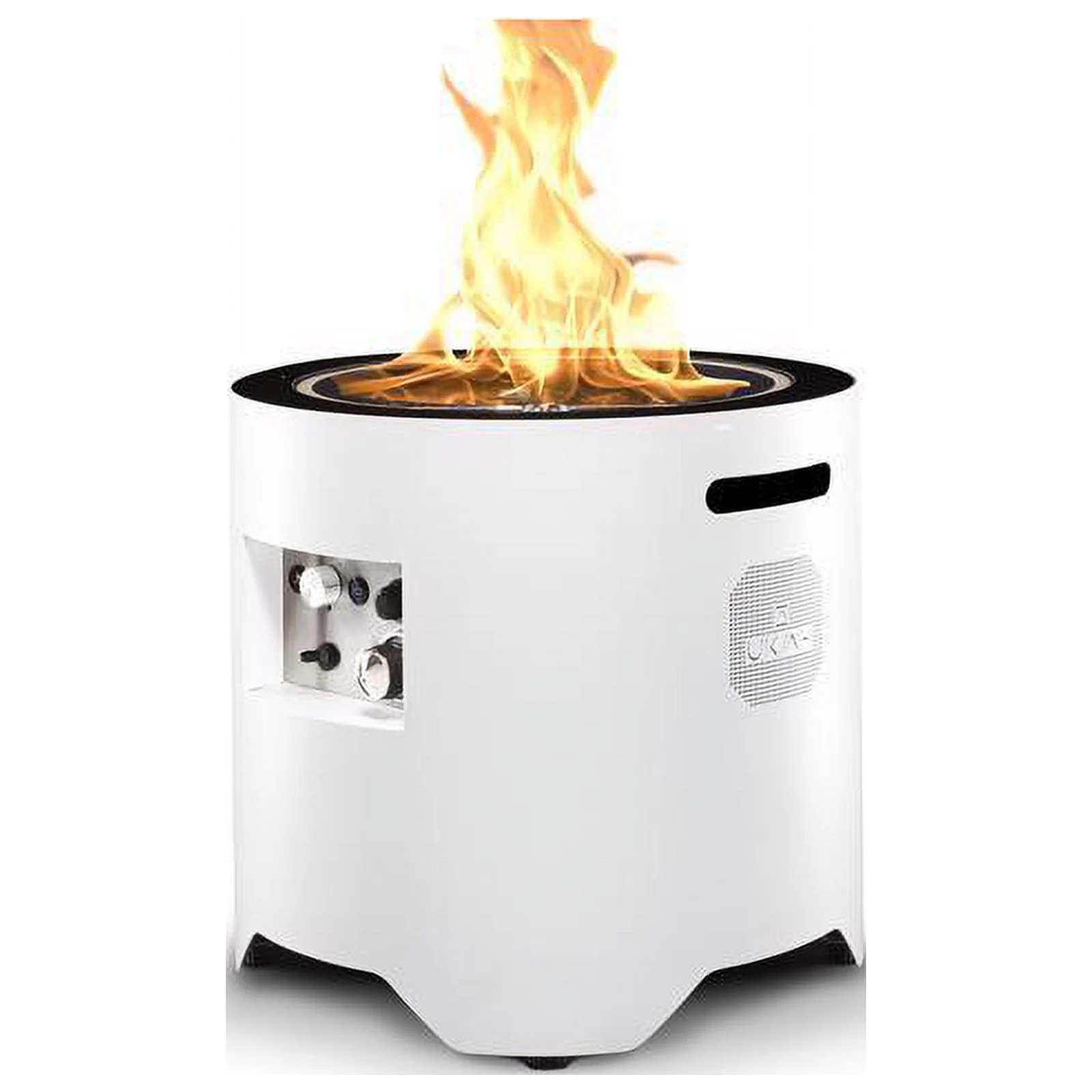 Ukiah Voyager 20 In. W Stainless Steel Round Electric Fire Pit with Sound System