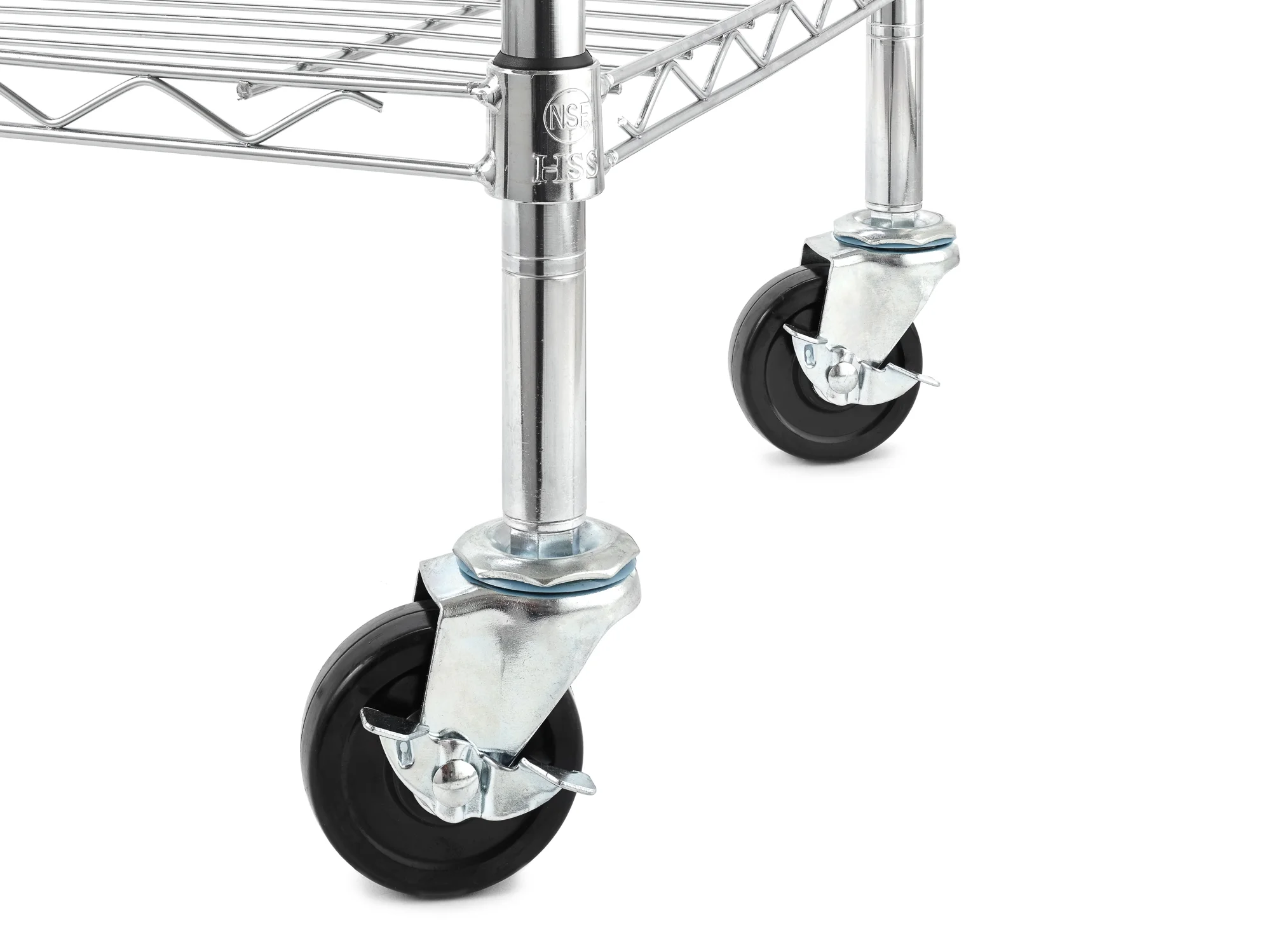 Hyper Tough Chrome Wire Shelf 4-Tier Heavy Duty 72"H x 48"W x 18"D, 2400lbs Total Capacity(Chrome/Single)
