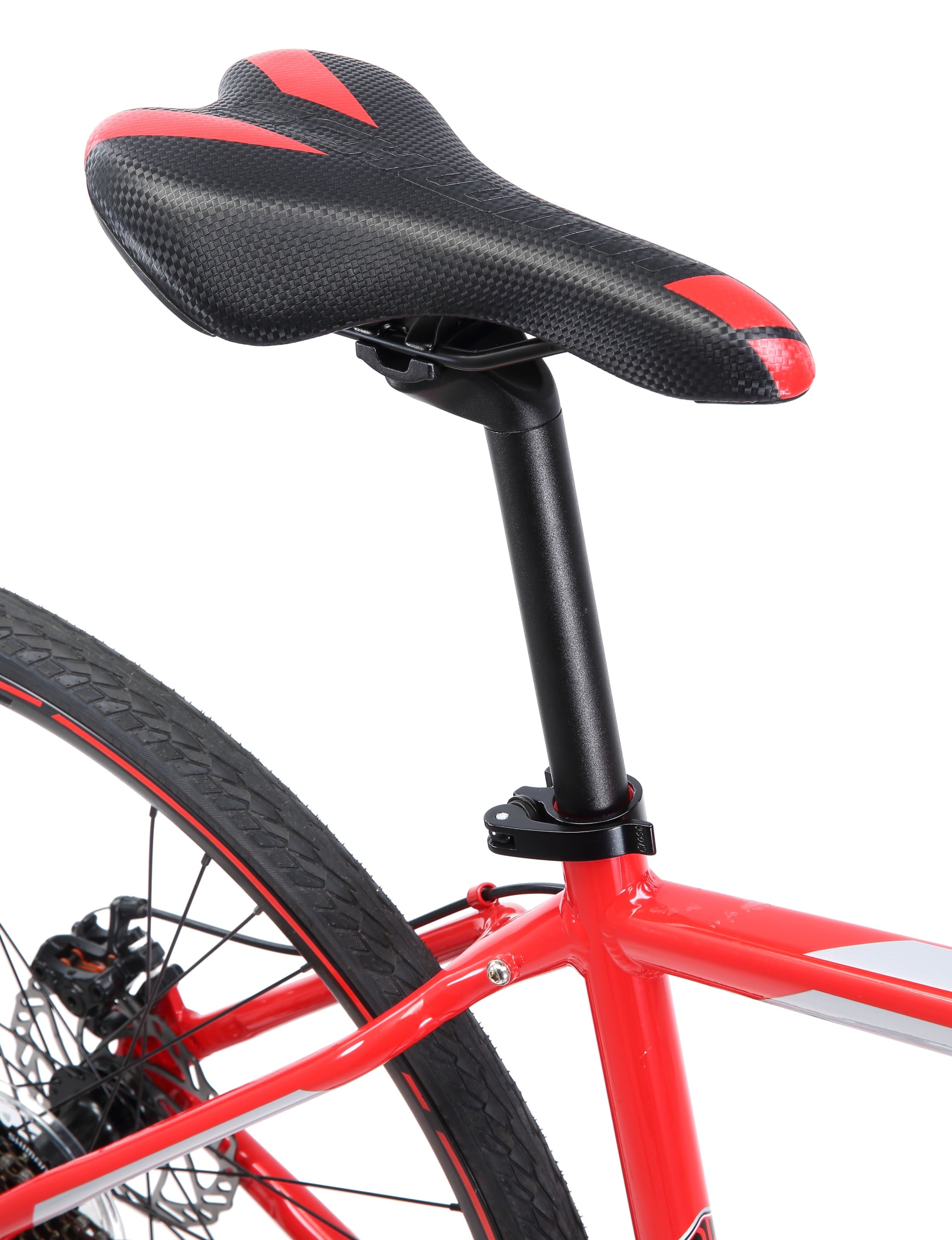 Kempo Hybrid Bike. 700c Wheels. 21 Speeds. Mens Frame. Red