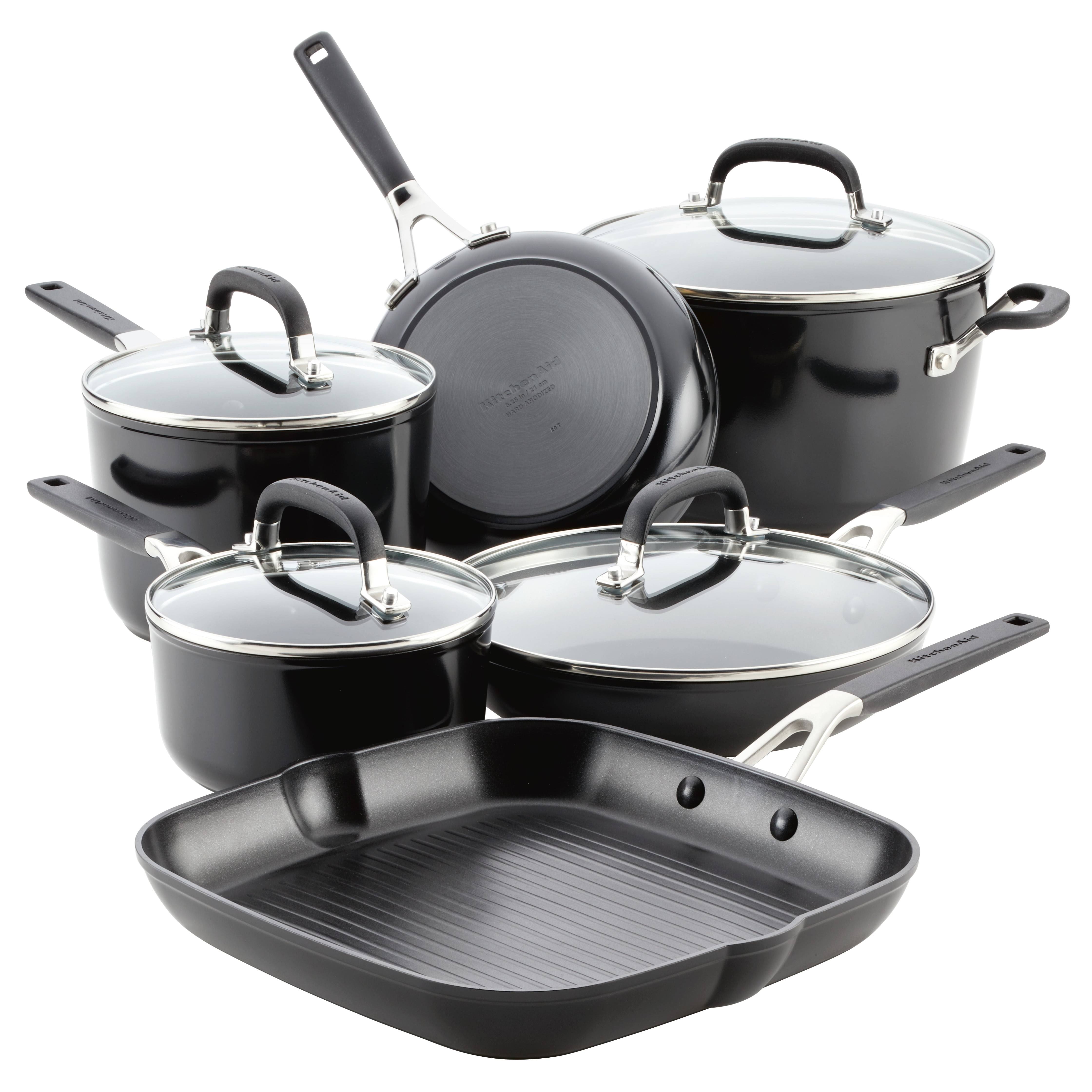 Kitchenaid Cookware Set, Nonstick, Hard-Anodized, Onyx Black