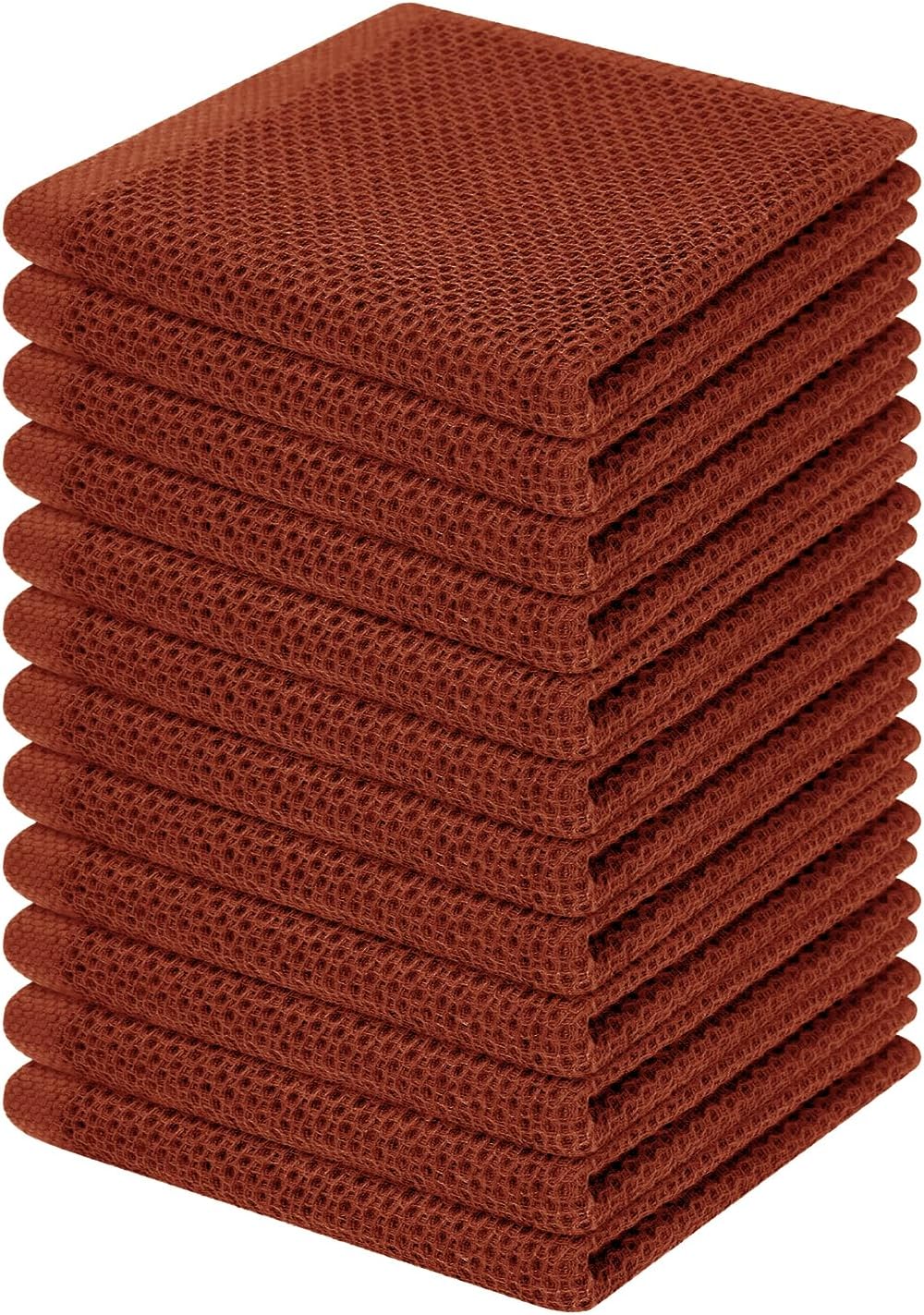Homaxy 100% Cotton Waffle Weave Kitchen Dish Cloths 6-Pack, Dark Grey