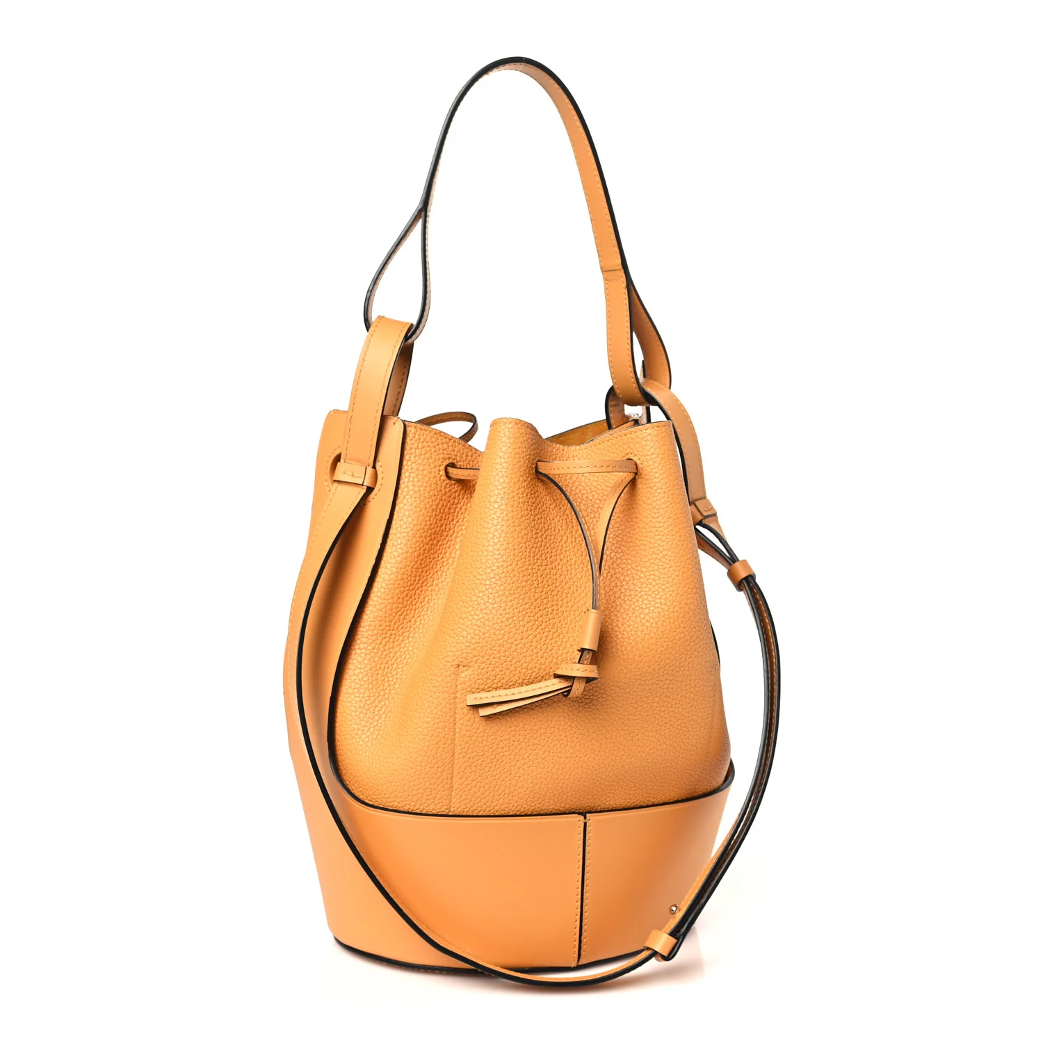 Grained Calfskin Medium Balloon Bag Saffron Yellow