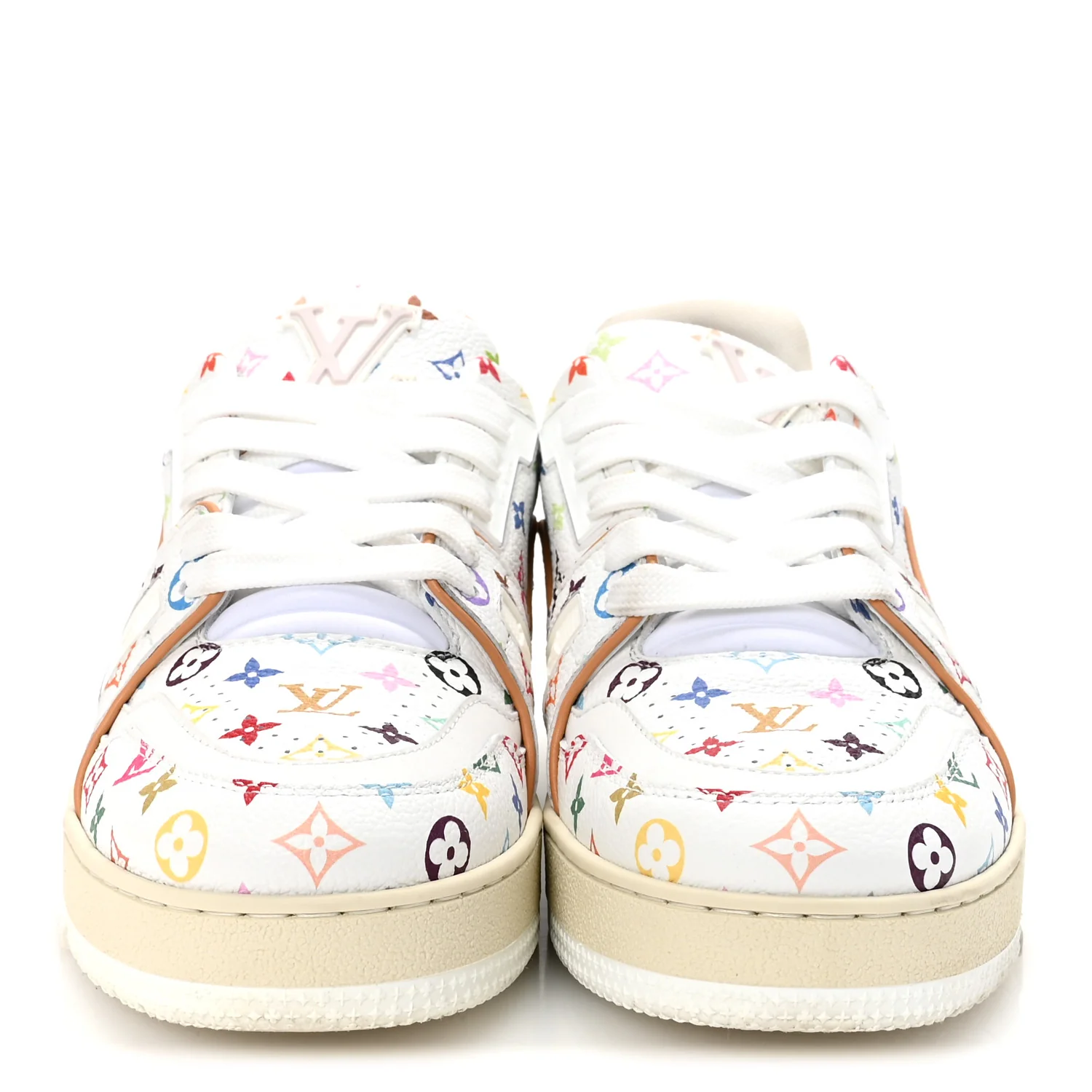 LV X TM Calfskin Monogram Multicolor Womens LV Trainer Sneakers 37.5 White