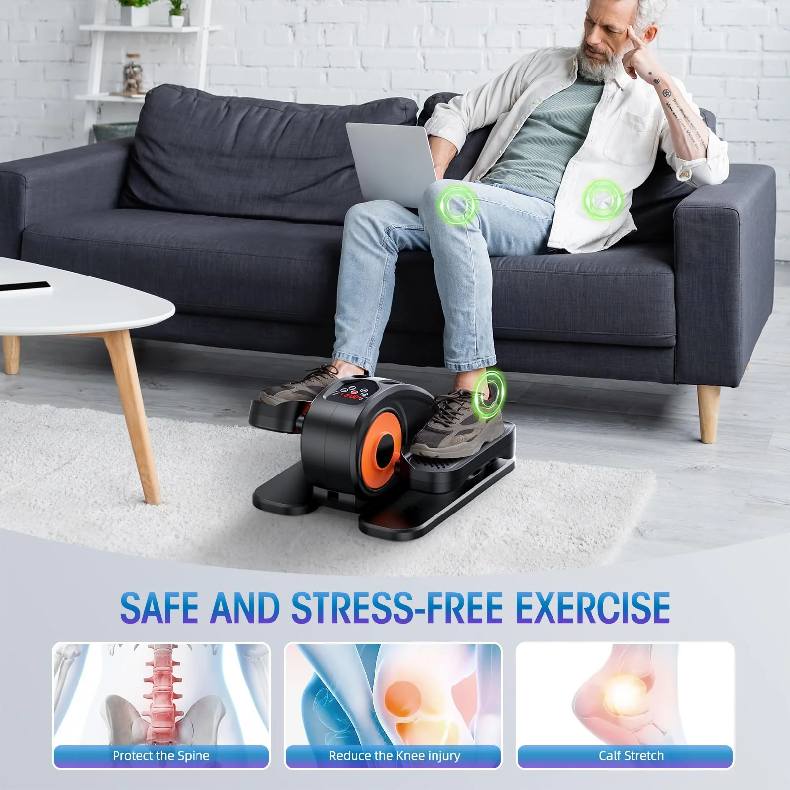 GUGTTR Under Desk Elliptical Machine with Remote Control
