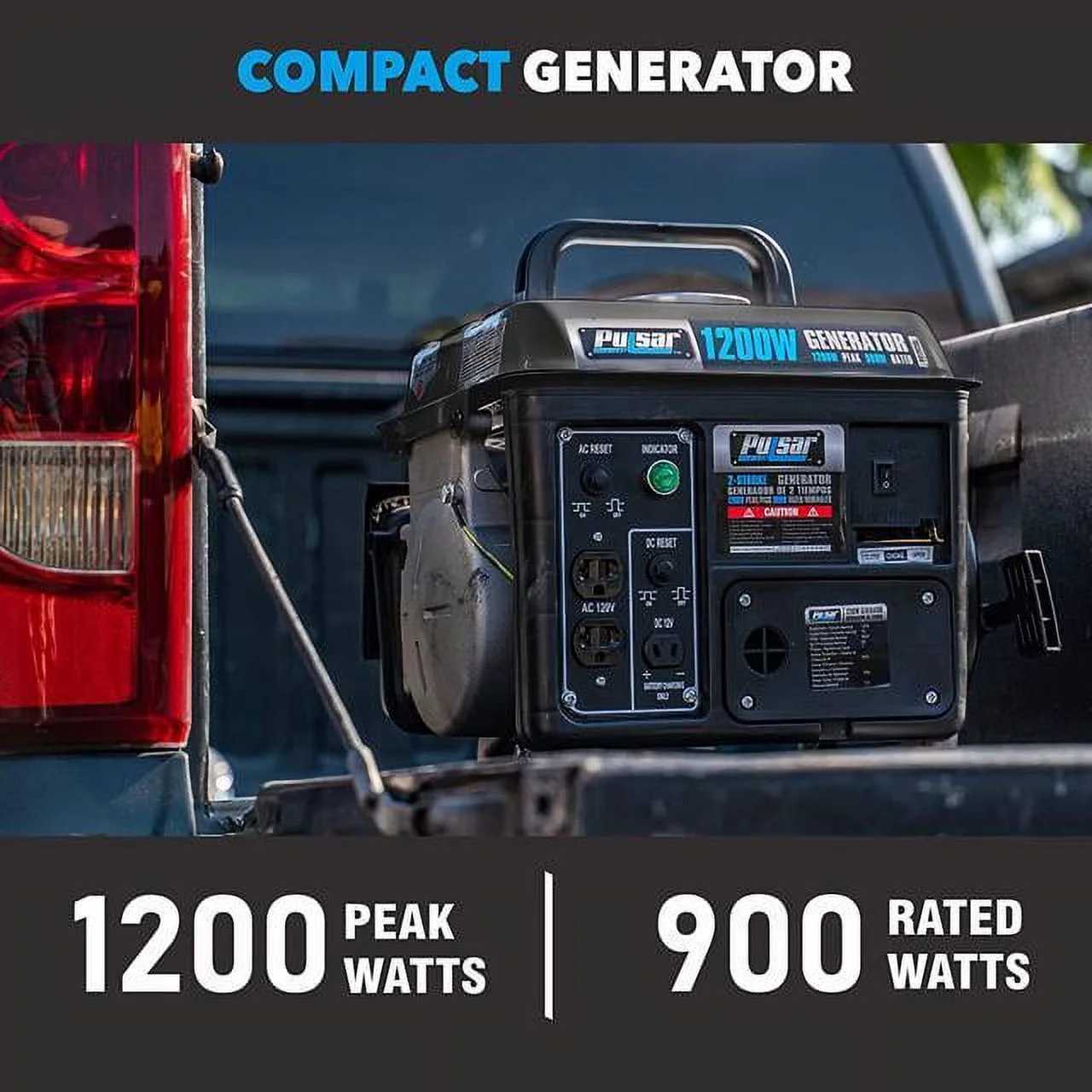 G1200SG Portable Gas-Powered Generator with Carrying Handle, 1200W, Black/Gray - Image 5