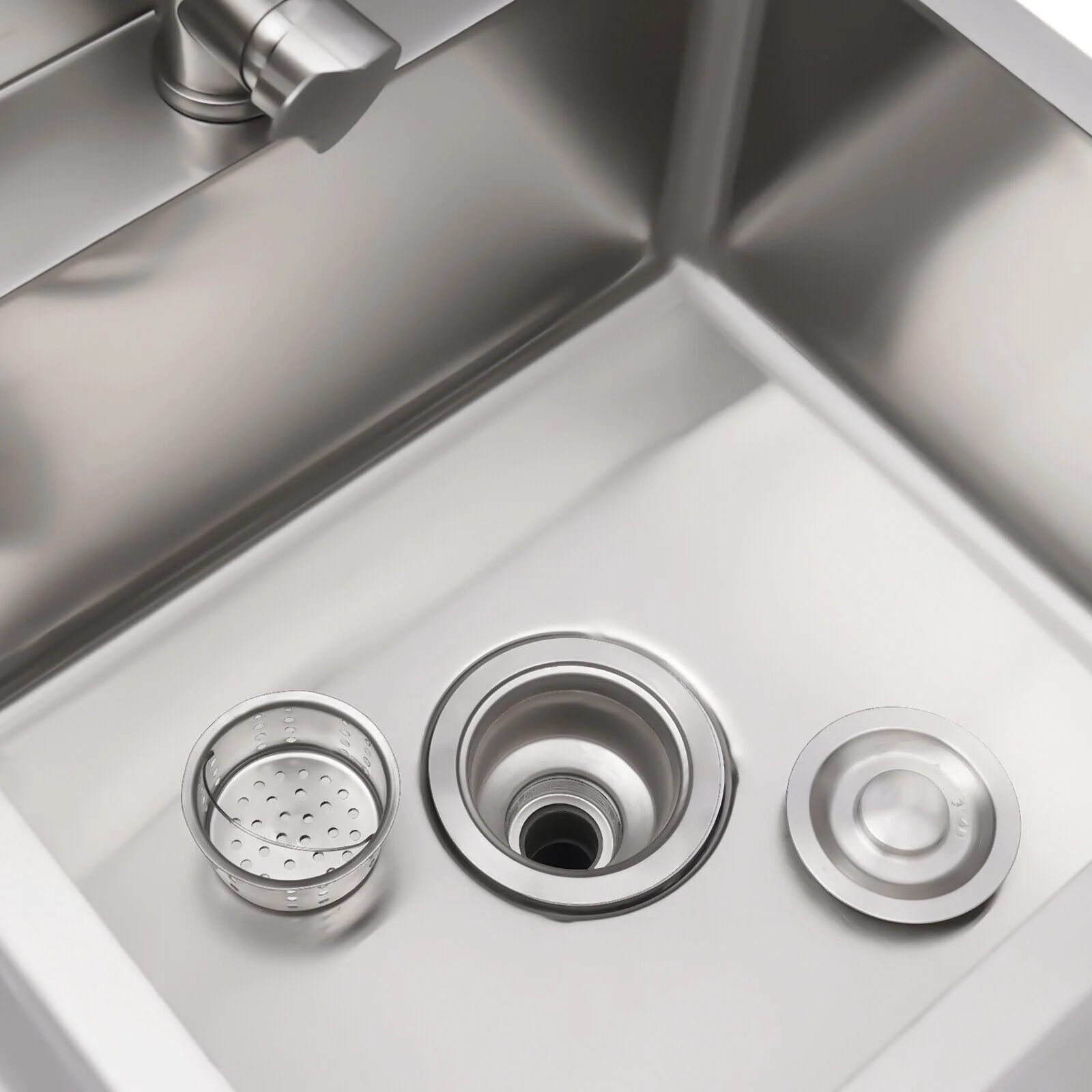 Commercial Utility Sink Stainless 1 Compartment Kitchen Sink 21.6*33.4*19.6