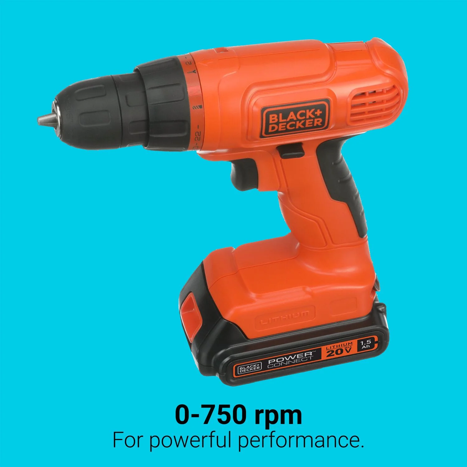 20V Cordless Drill, 1.5 Amps, 100 Piece Set, Battery and Charger Included - Image 5