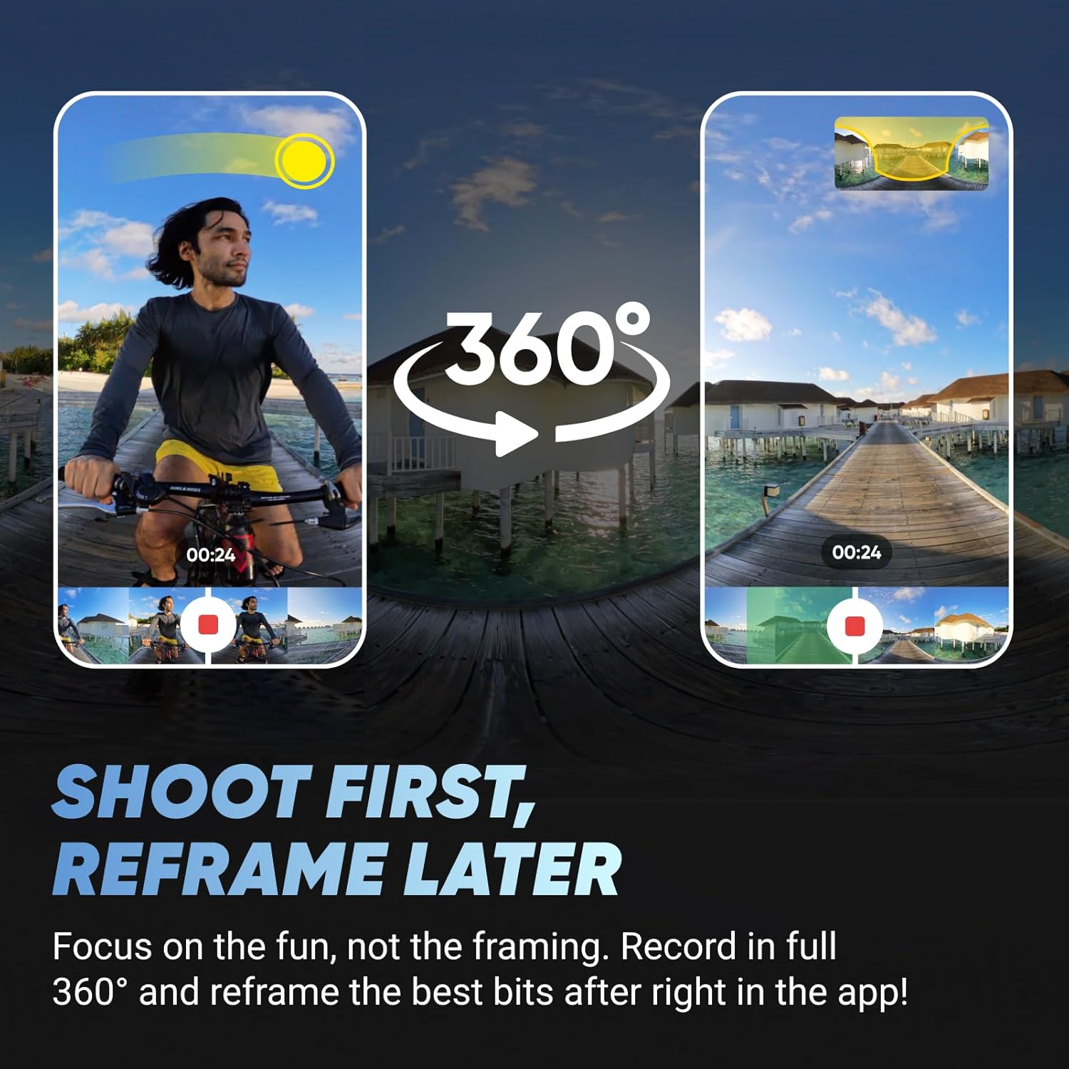 Insta360 X4 Standard Bundle - Waterproof 8K 360 Action Camera  4K Wide-Angle Video  Invisible Selfie Stick Effect  Removable Lens Guards  135 Min Battery Life  AI Editing  Stabilization