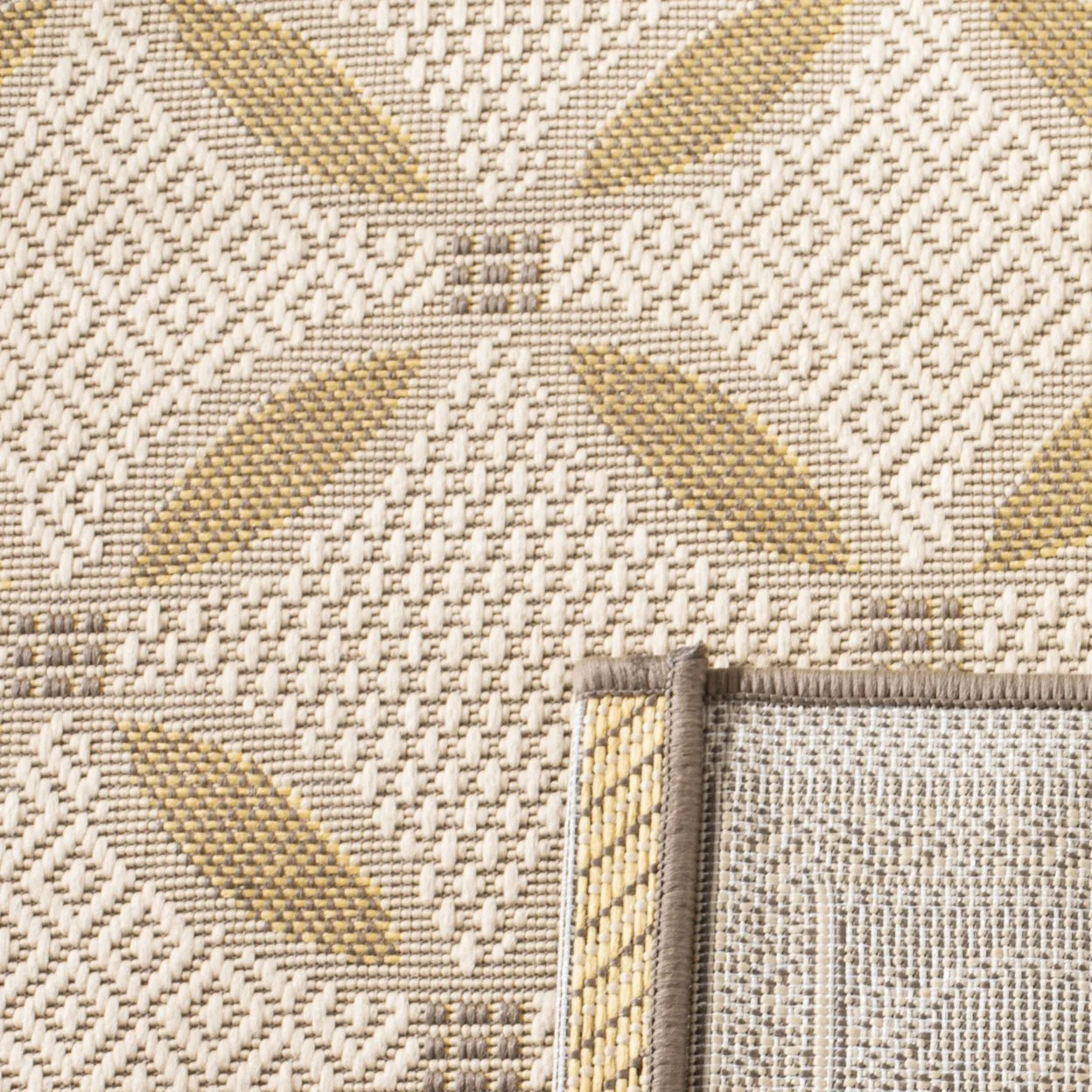 Courtyard Cohen Bordered Indoor/Outdoor Area Rug, Dark Beige/Beige, 9' x 12'(9' x 12') - Image 4