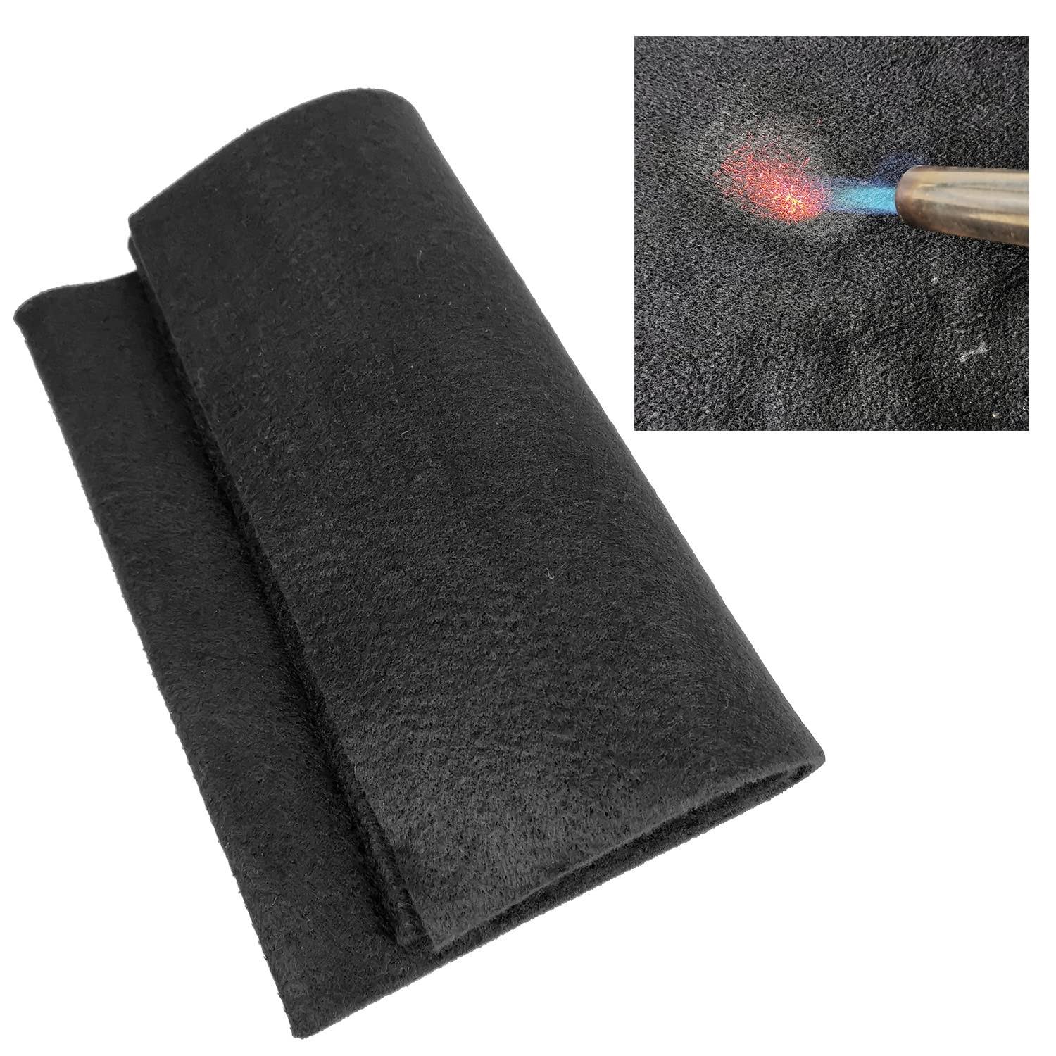 Welding Blanket Fireproof | Heat Resistant Up to 1800F | Flame Retardant Fabric Material Carbon Felt for Welders | Plumbers Cuttable 12 by 26 Inches