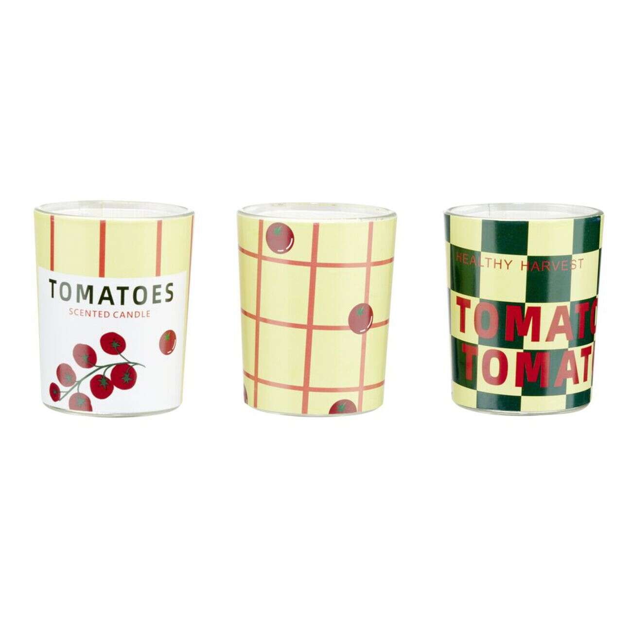 Bougie parfumée x3 dans pot verre décoré Ø5xH6cm (3 modèles)