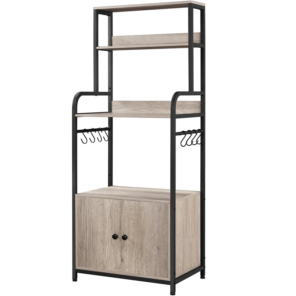 SmileMart Kitchen Baker's Rack Utility Storage Shelf Unit Microwave Stand, Gray