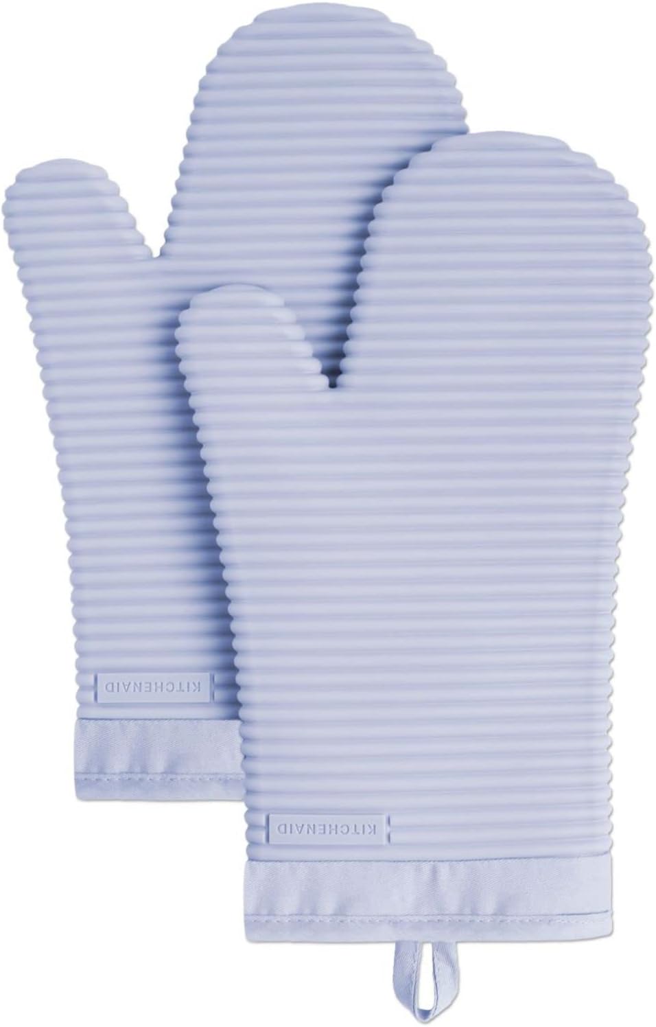 KITCHENAID Ribbed Soft Silicone Oven Mitt 2-Pack Set, 7.5