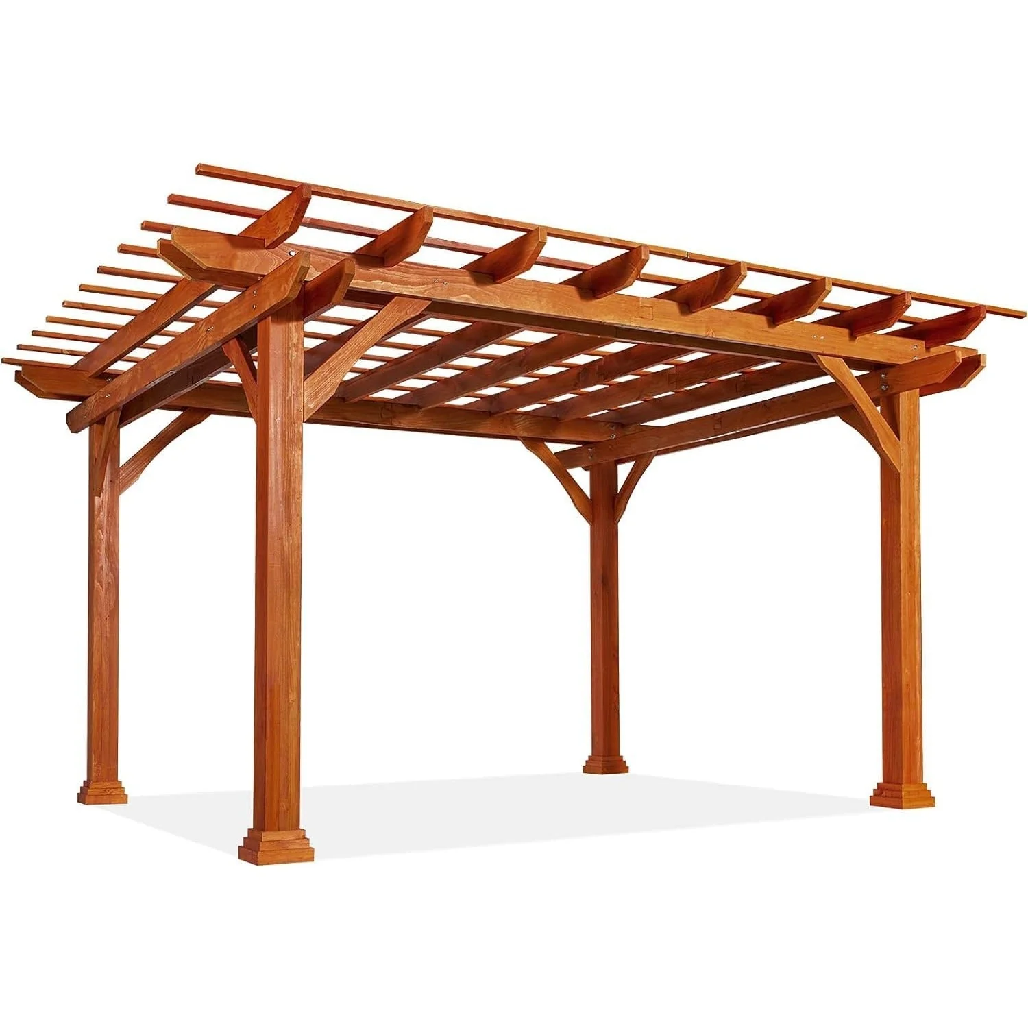 AECOJOY Wood Pergola 12'x10' Gazebo, Outdoor Pergola for Patio Deck Garden Backyard and Patio