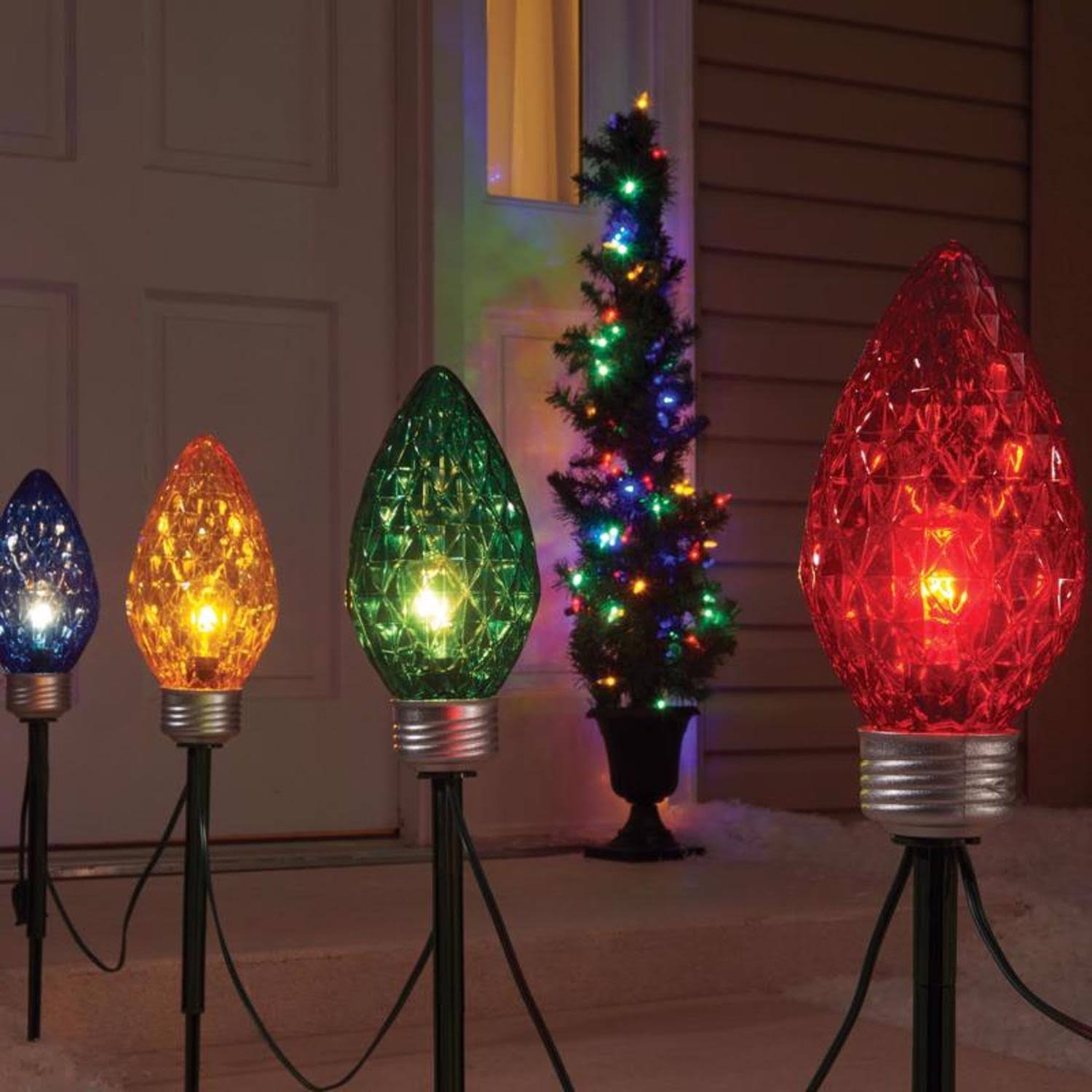 Celebrations 13 in. Incandescent Multi Pathway Decor Faceted C9 Bulb Lights