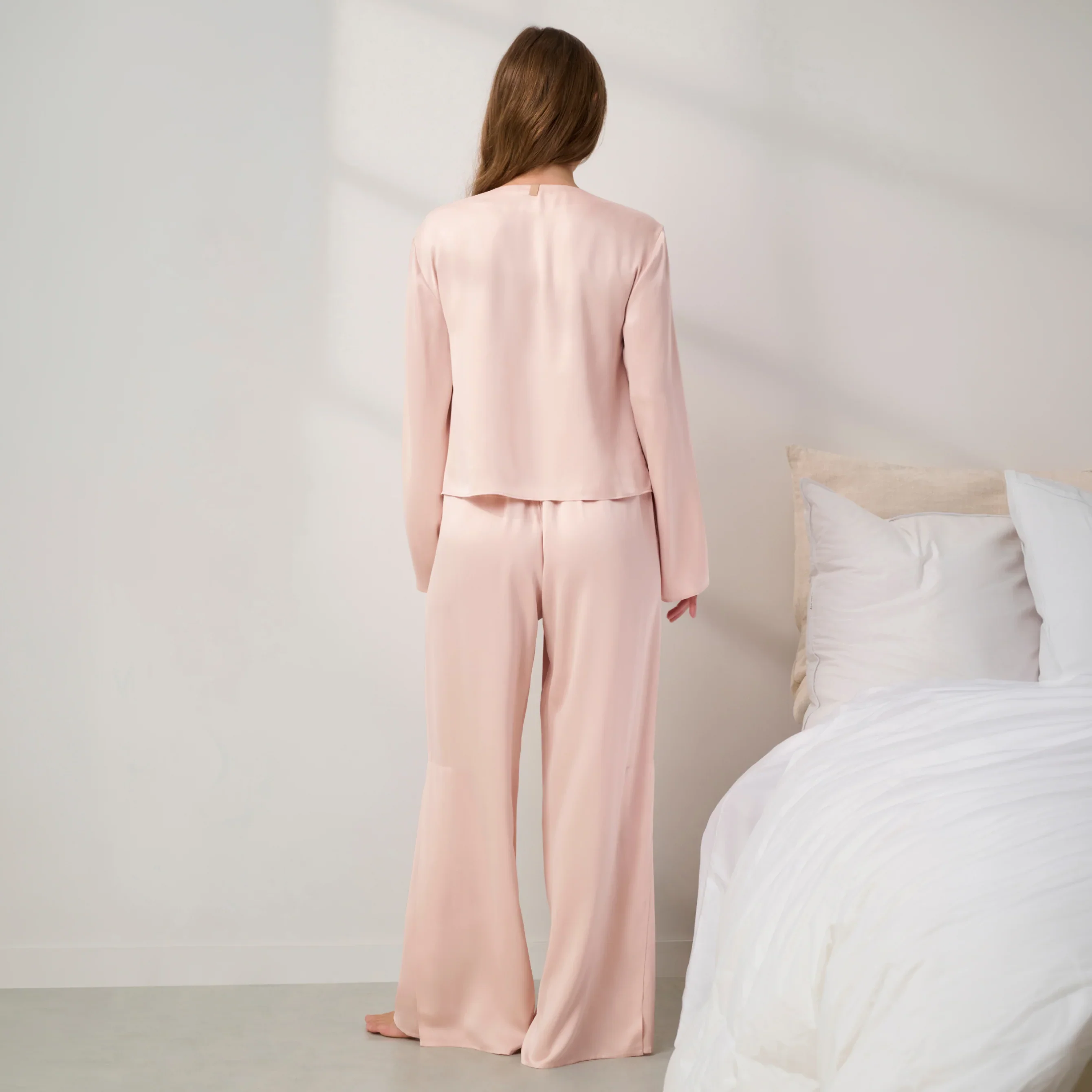 Washable Silk Tie Front Pant Set