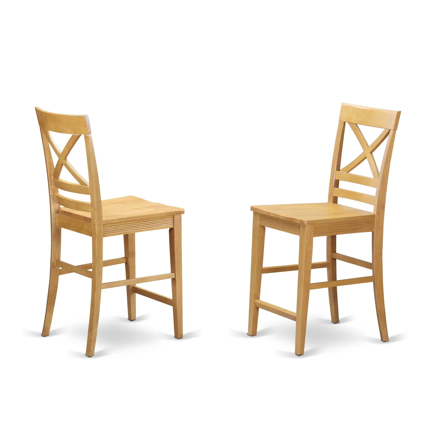 East West Furniture CAQU5H - OAK - W Capri Counter Height Pub Table & 4 Bar Stools, Oak
