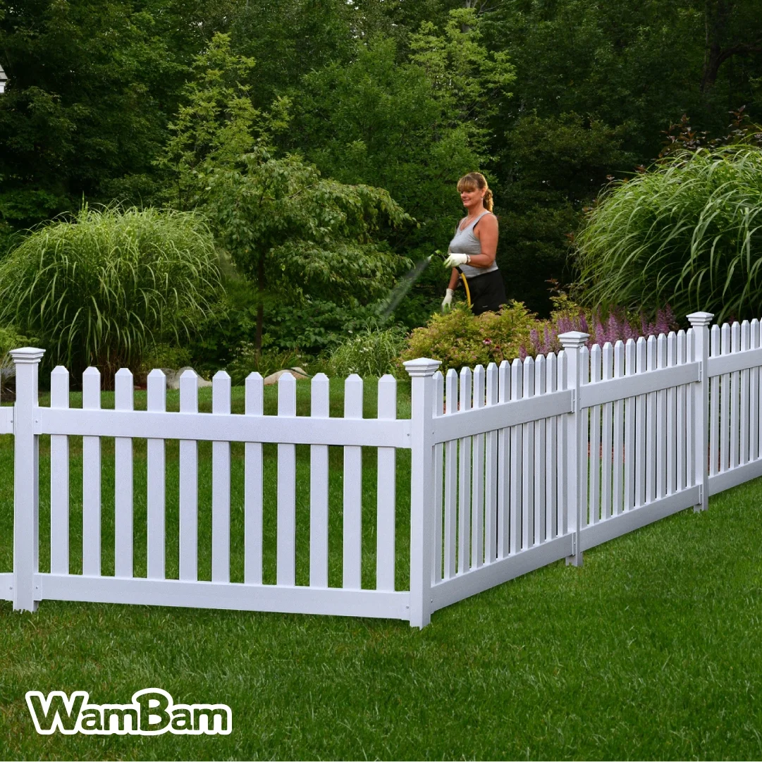 3ft H x 6ft W (1 Panel + 1 Post) No Dig Newport Fence Kit, White Vinyl Picket Fence, Easy Install Outdoor Fence for Backyard or Patio, DIY Decorative Fencing, ZP19002(White) - Image 2