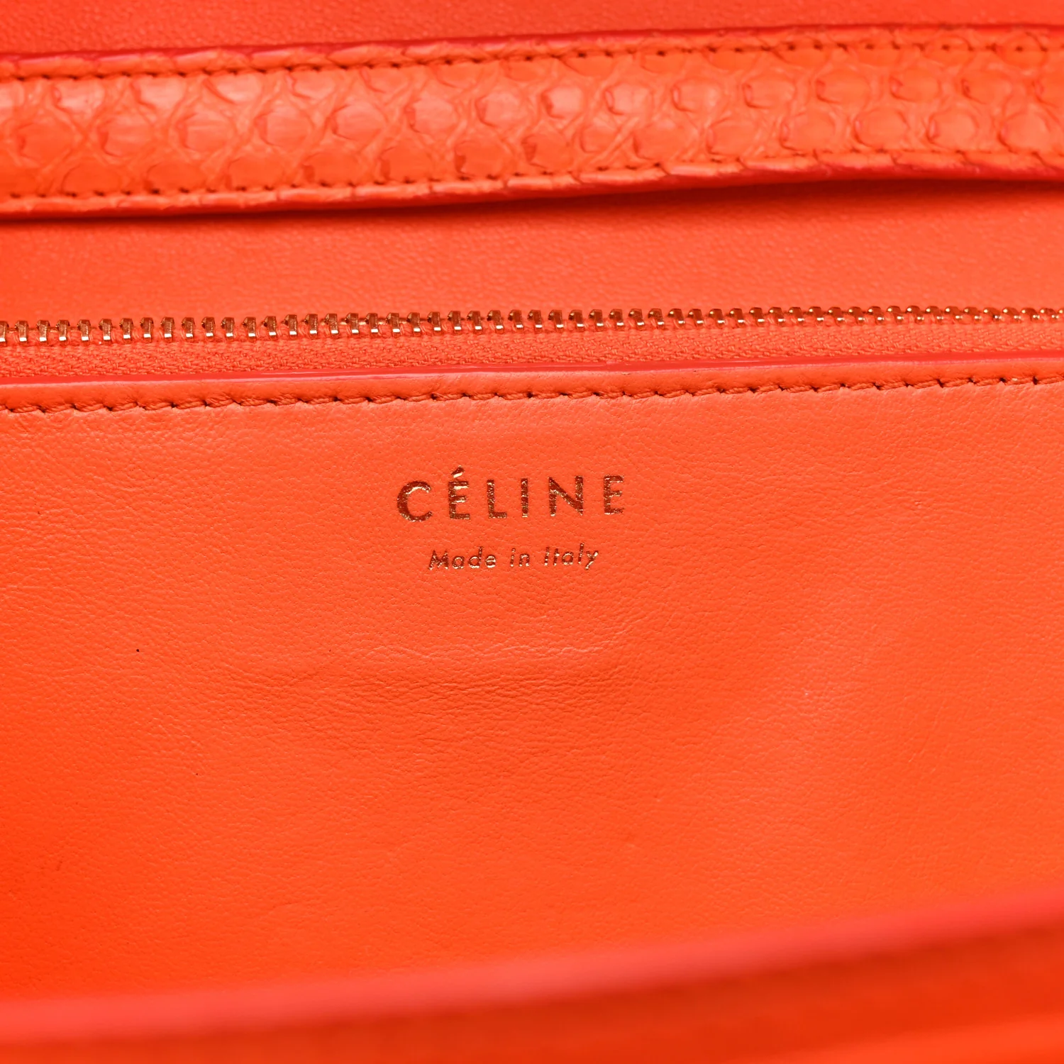 Snakeskin Medium Classic Box Flap Orange
