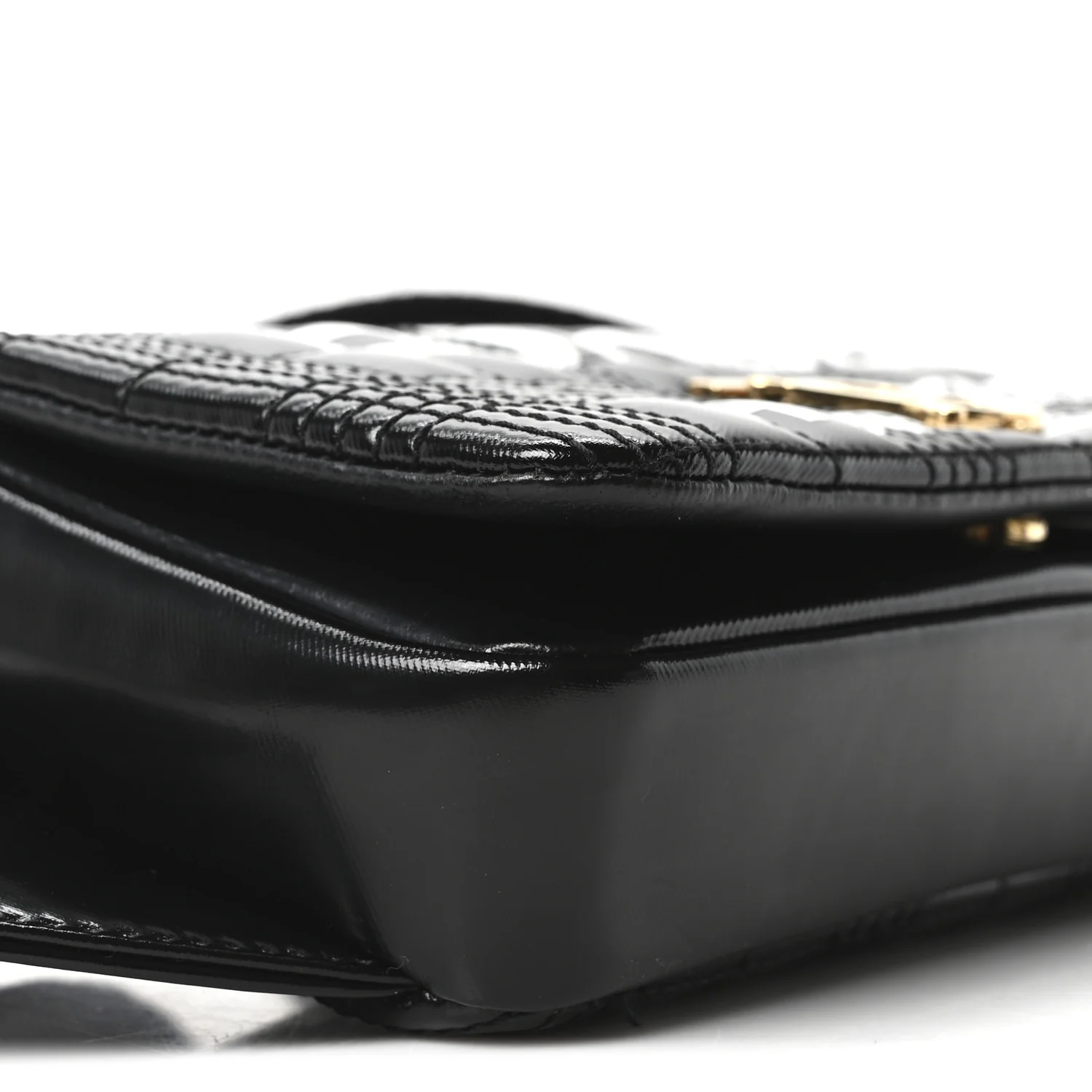 Patent Quilted Horseferry Print Lola Bum Bag Black