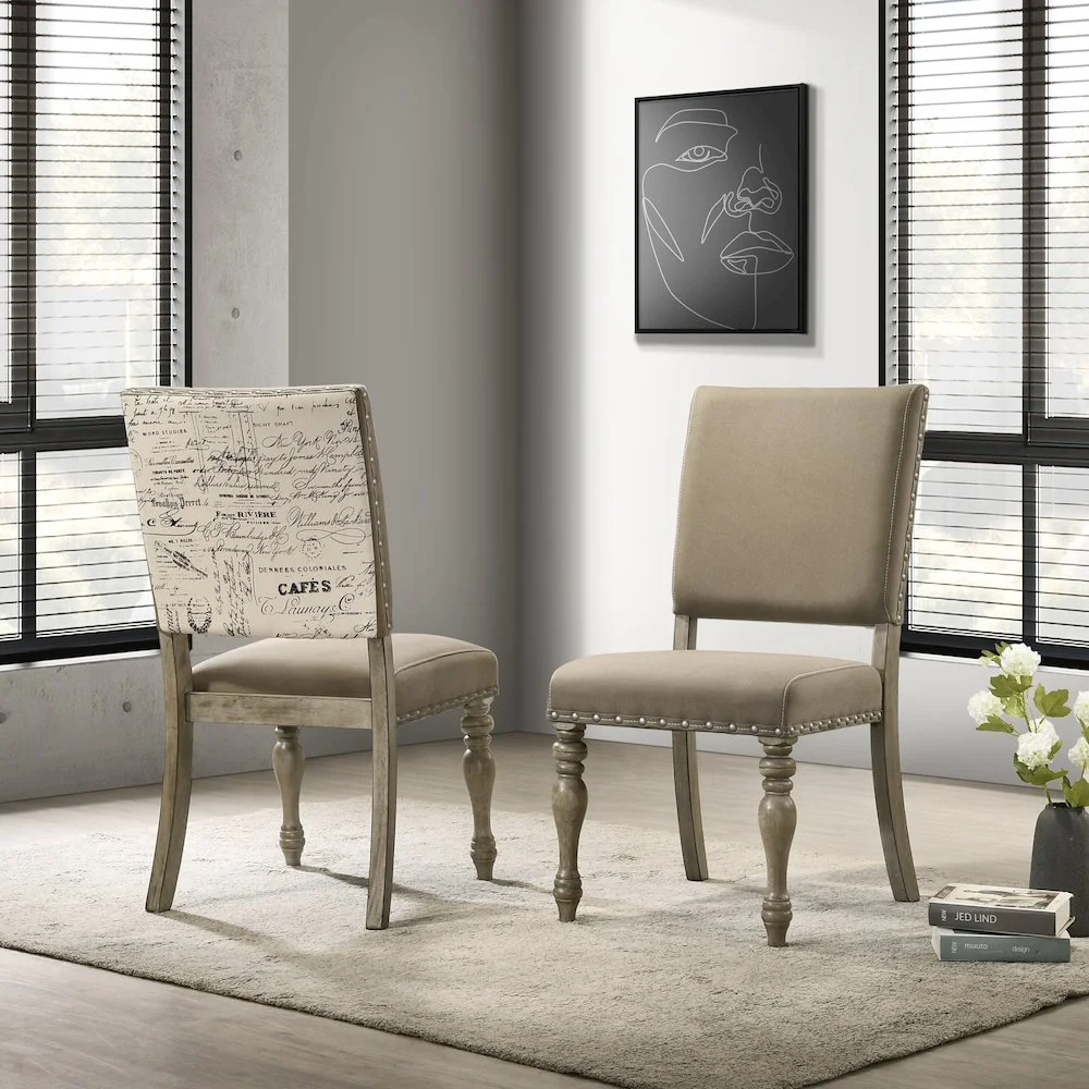 Birmingham Nailhead 6 - Piece Table with Nail Head Bench Dining Set, Driftwood