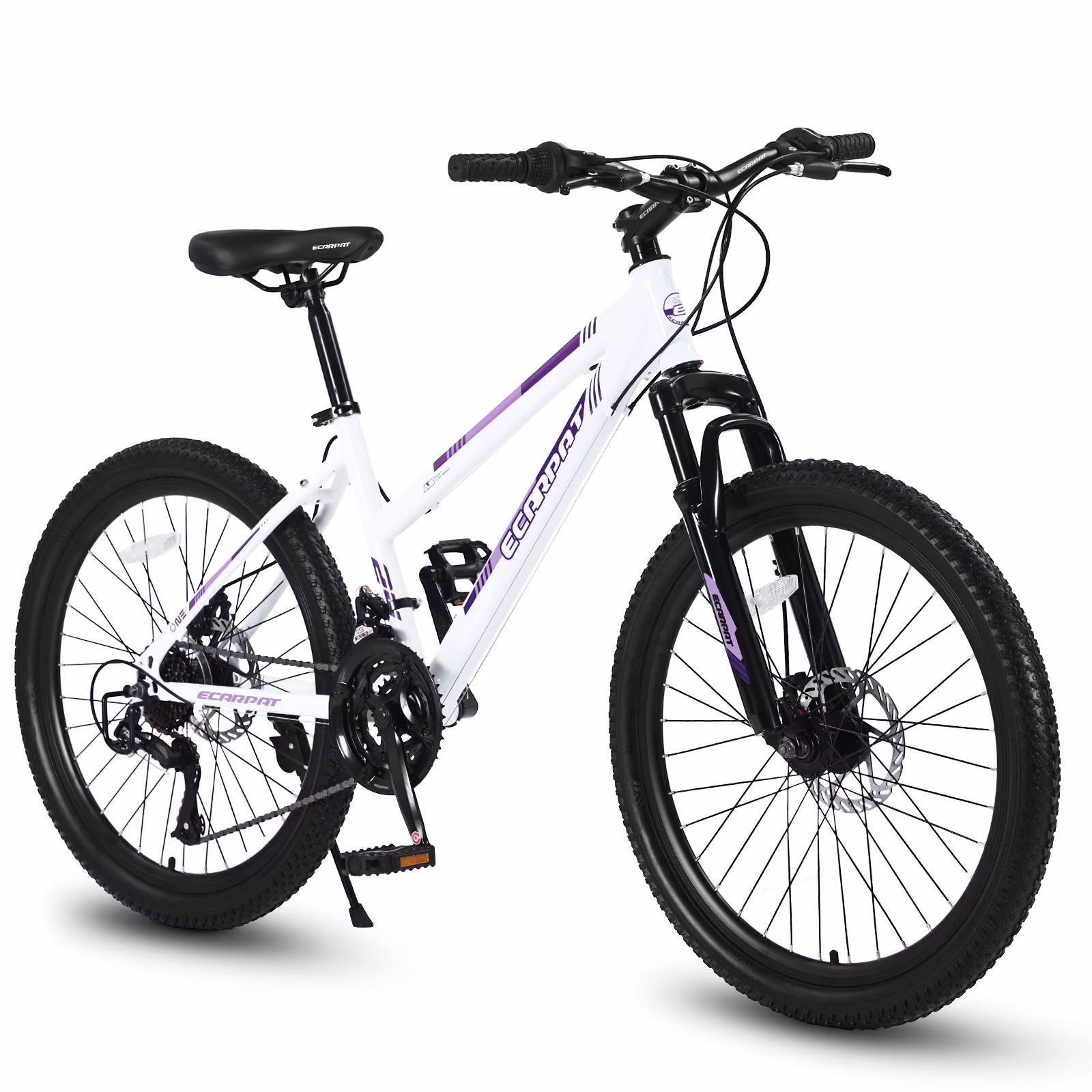 Juuar 26 Mountain Bike for Men, 21 Speed Disc Brake Front Suspension City Commuter Bicycle, White